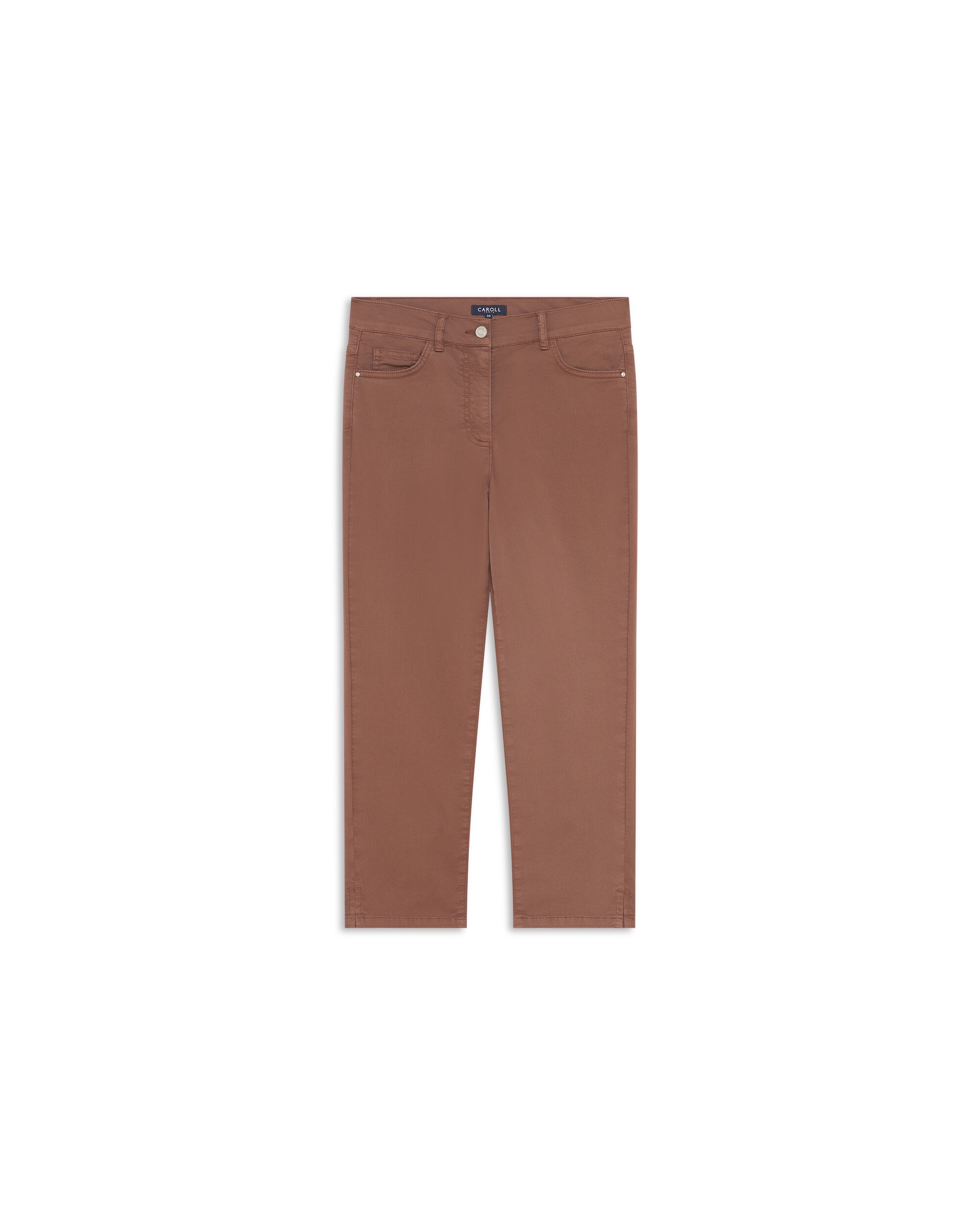 Pantalón de mujer 5 bolsillos skinny estilo 7/8 - Caroll - Marrón Marrón-3