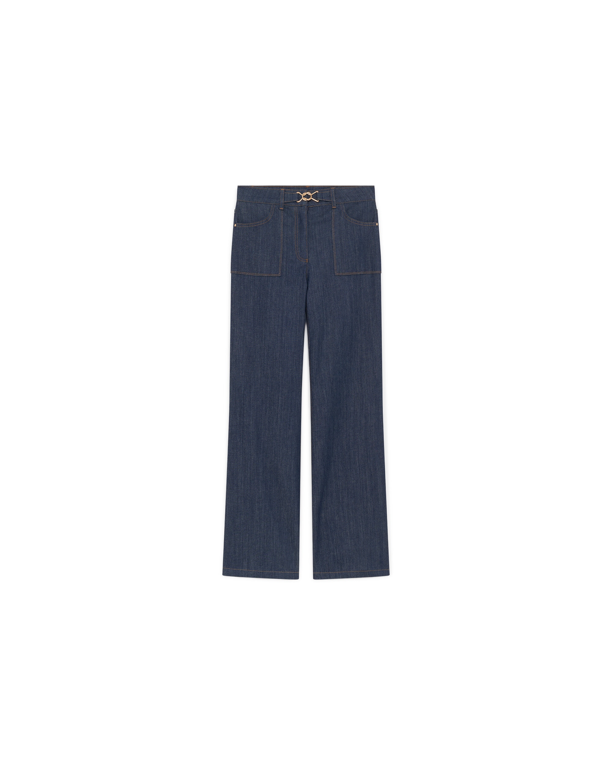 Vaquero de mujer ancho de mujer con cierre con hebilla - Caroll - Azul denim Azul denim-4