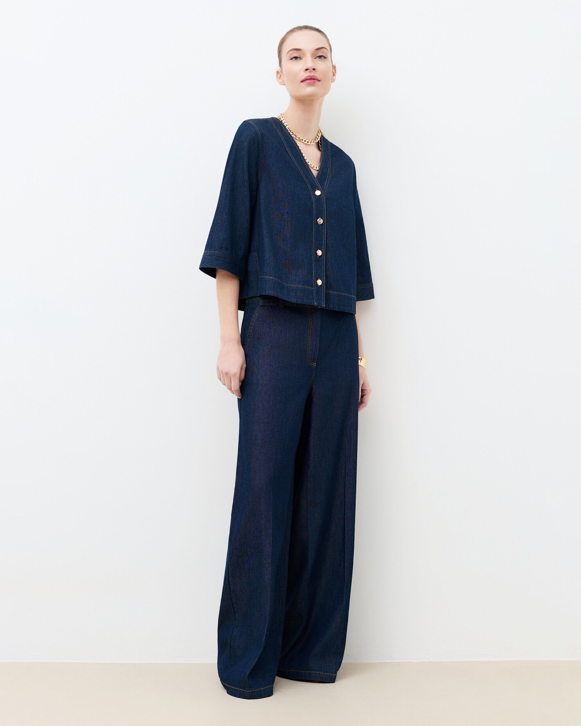 Pantalón vaquero de mujer corte loose - Caroll - Azul Azul-1