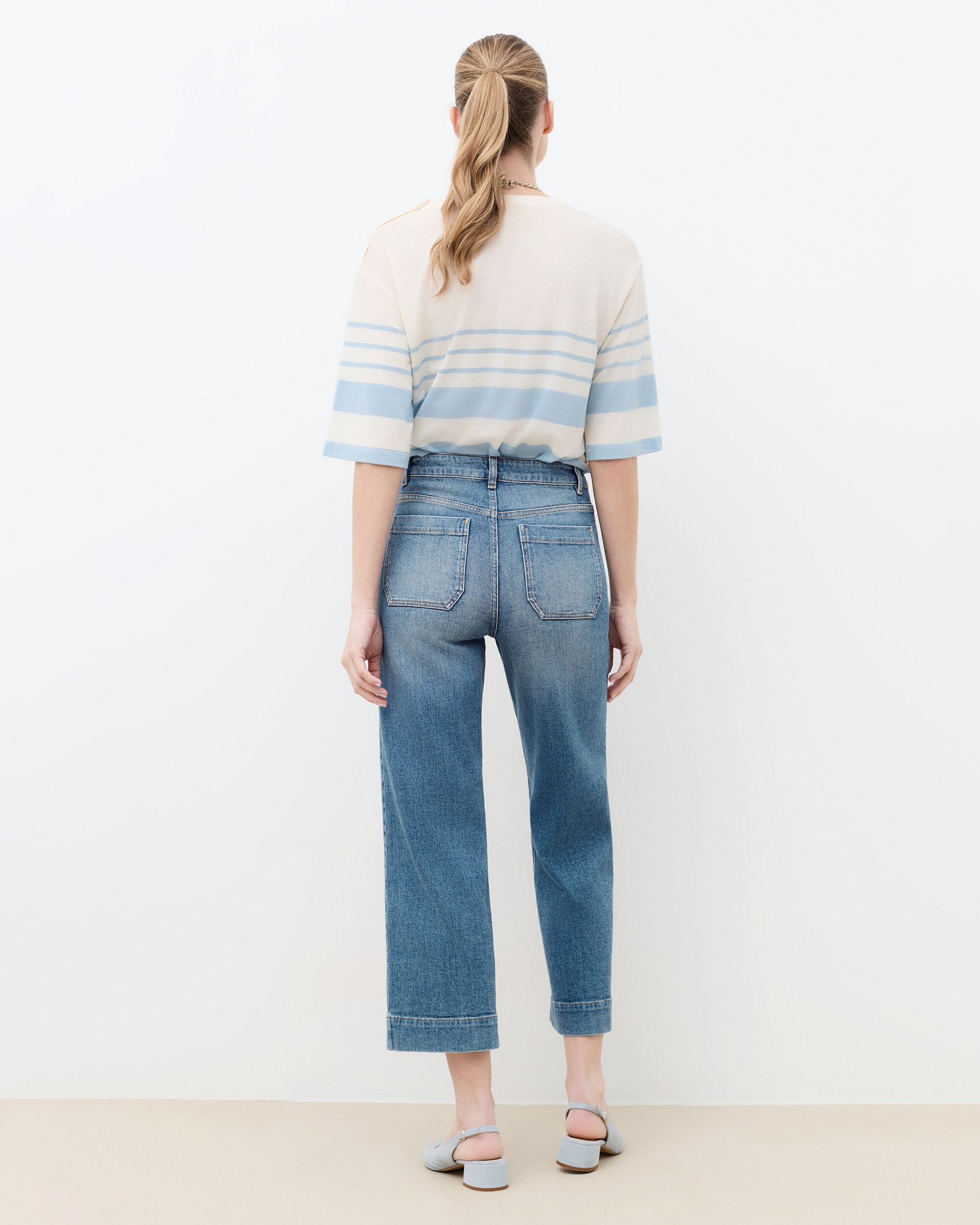 Pantalón vaquero de mujer corte tobillero - Caroll - Azul Azul-2