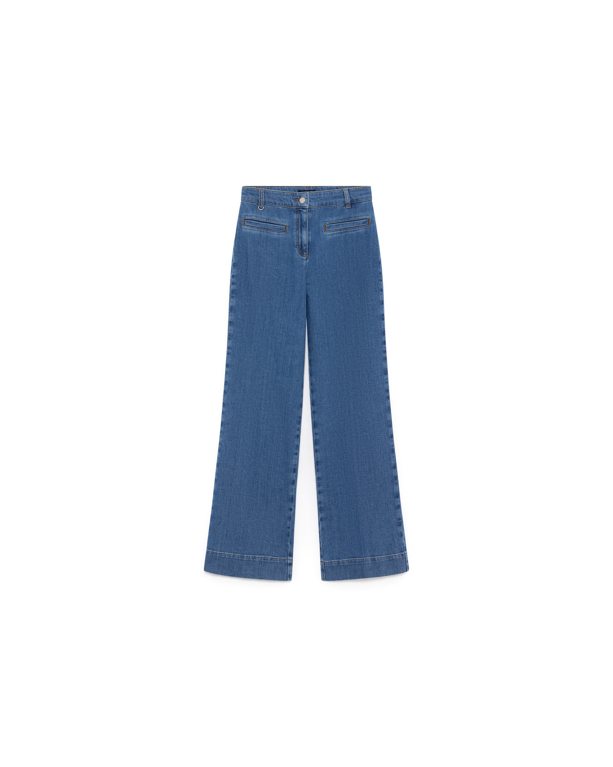 Pantalón vaquero de mujer corte ancho - Caroll - Azul Azul-4
