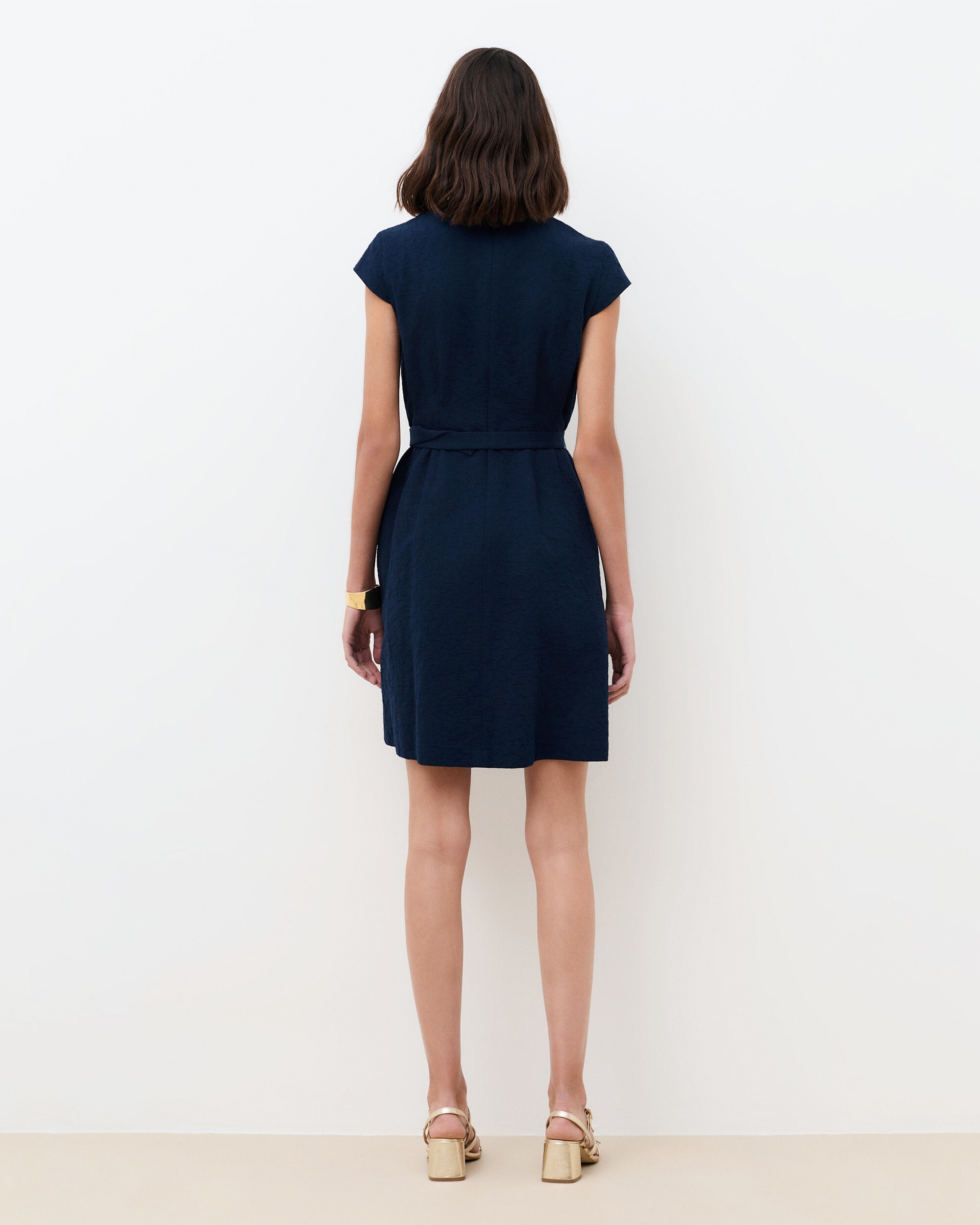 Vestido corto sin mangas con escote pico - Caroll - Azul marino Azul marino-2