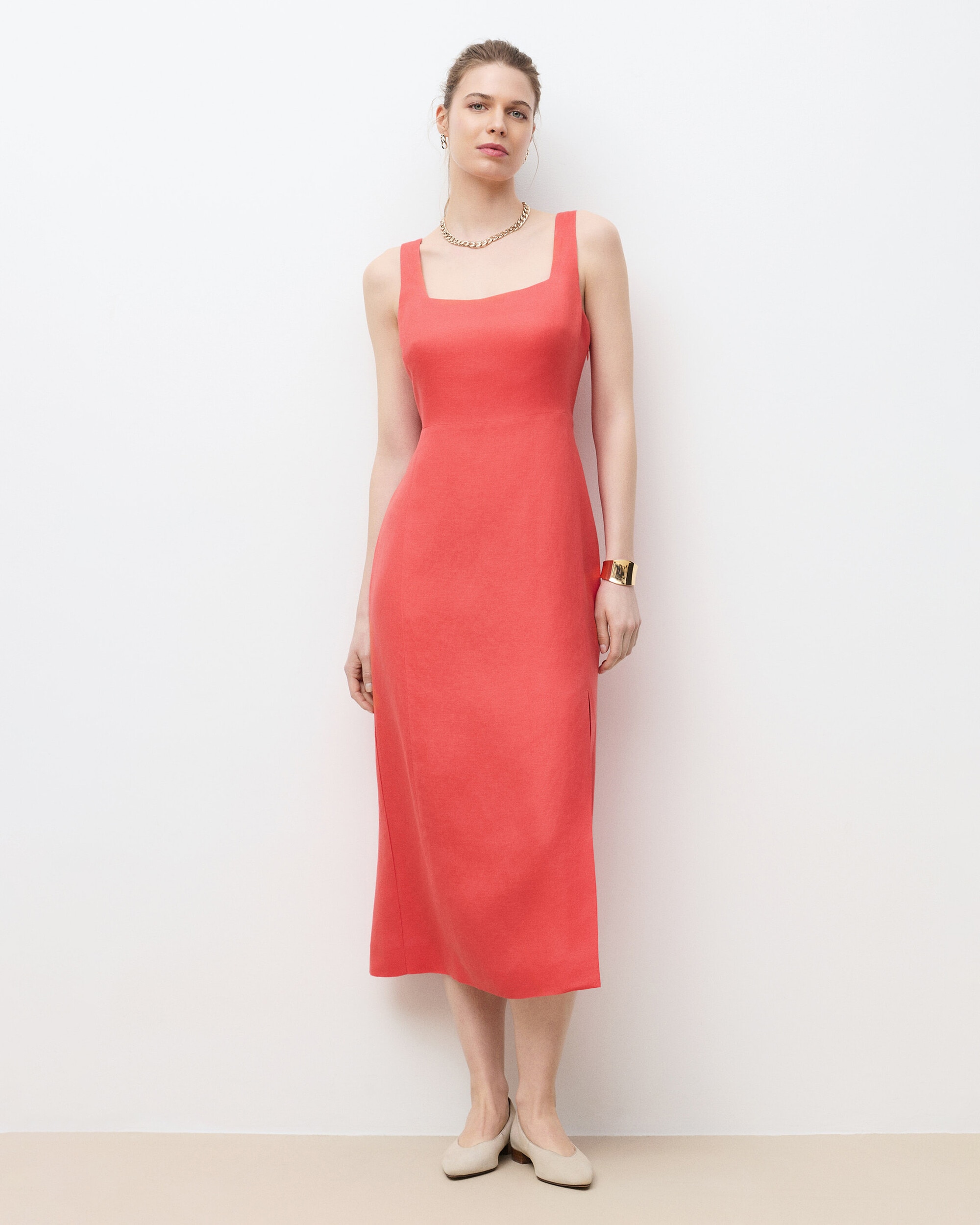 Caroll - Vestido largo con efecto entallado.