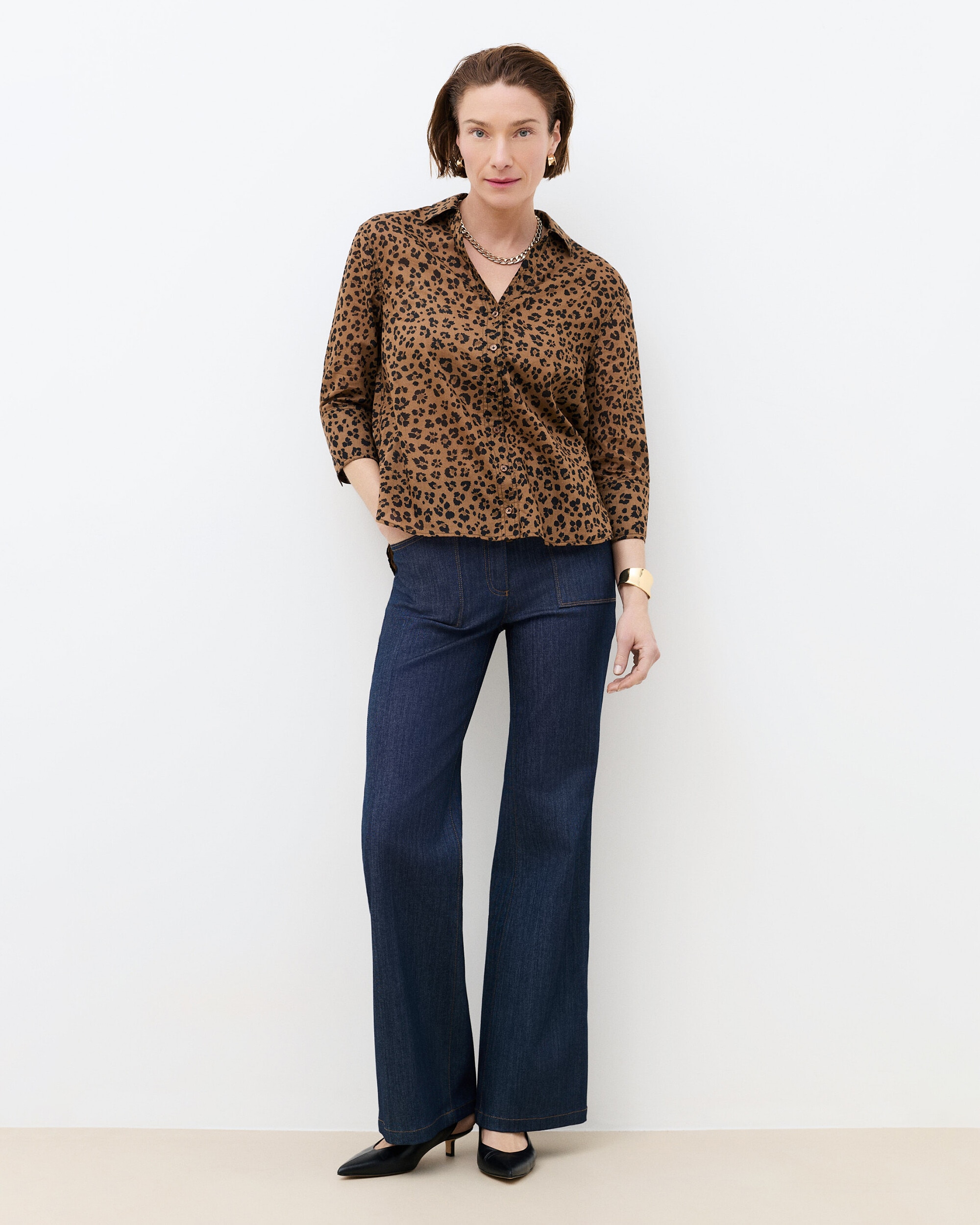 Caroll - Camisa de mujer de mujer corte crop y manga francesa.