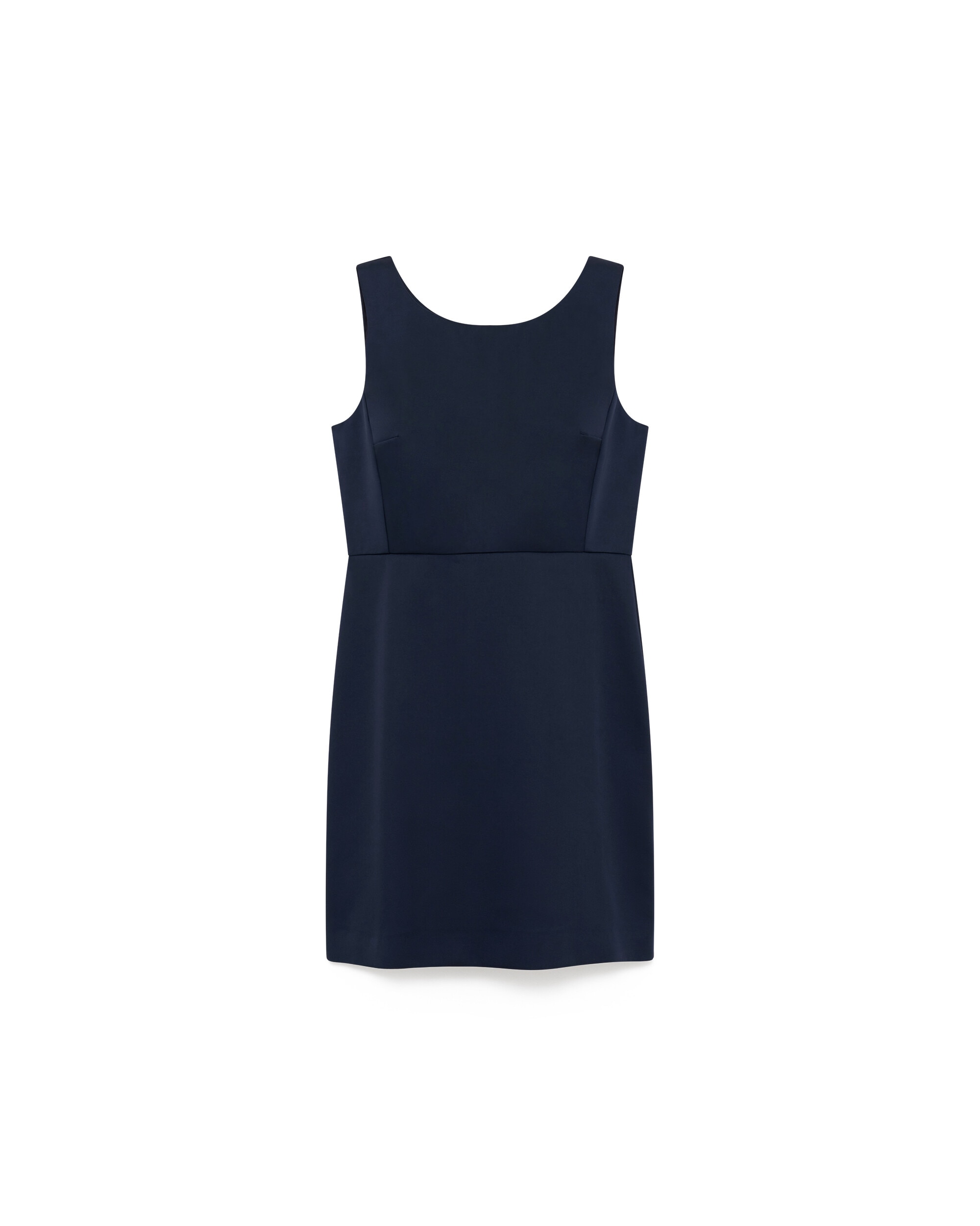 Vestido corto sin mangas con escote barco - Caroll - Azul marino Azul marino-4