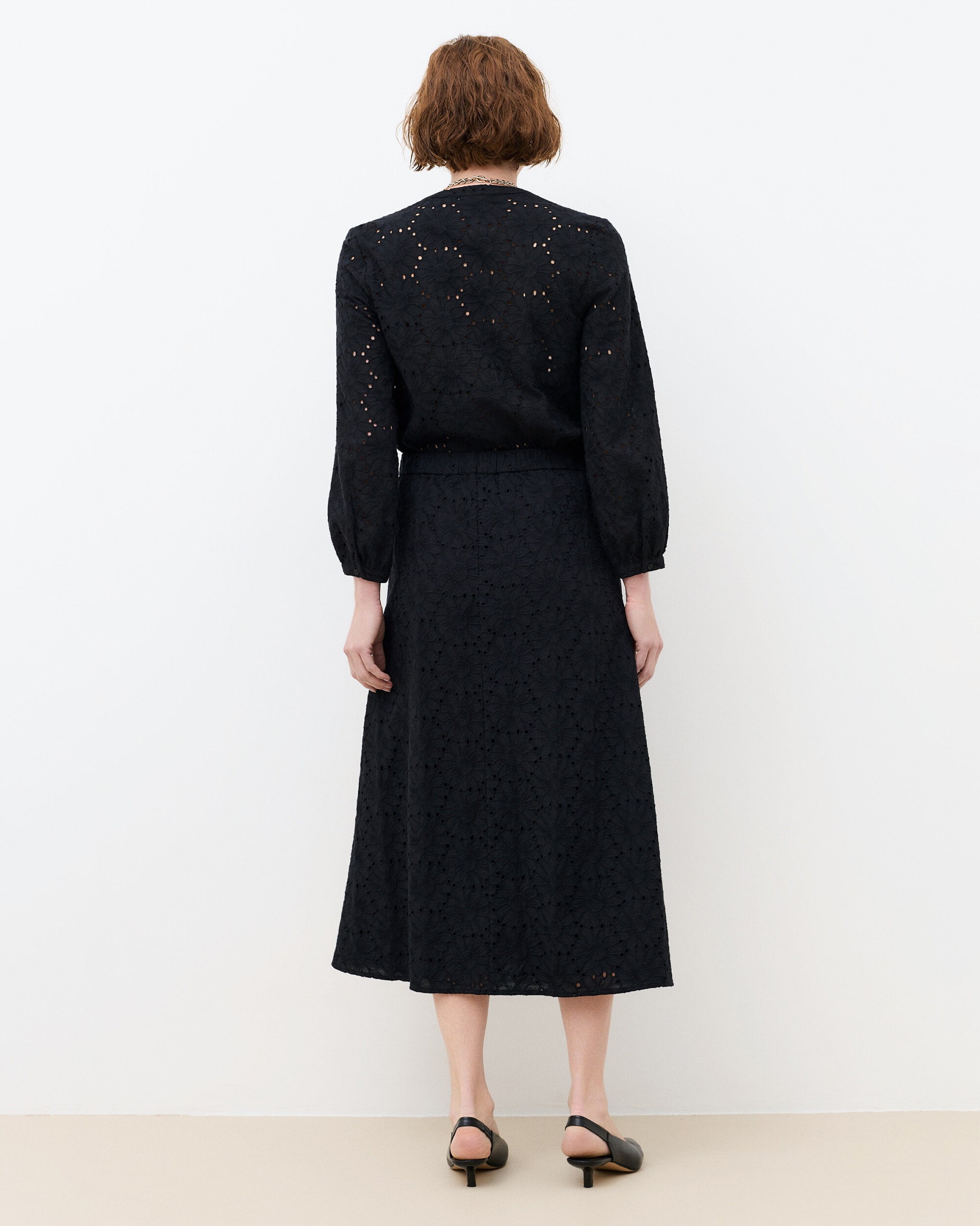 Falda larga con efecto calado - Caroll - Negro Negro-2