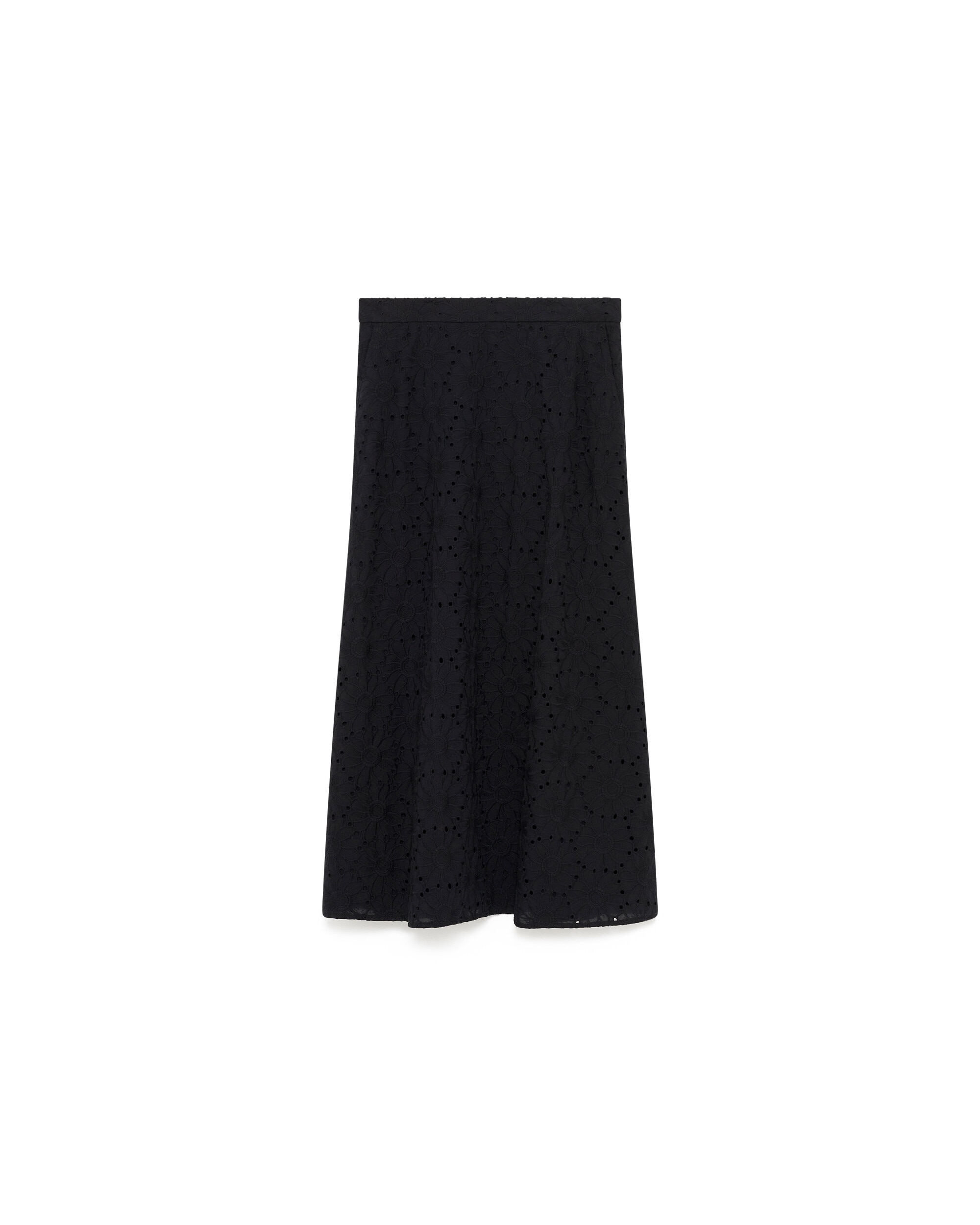 Falda larga con efecto calado - Caroll - Negro Negro-4