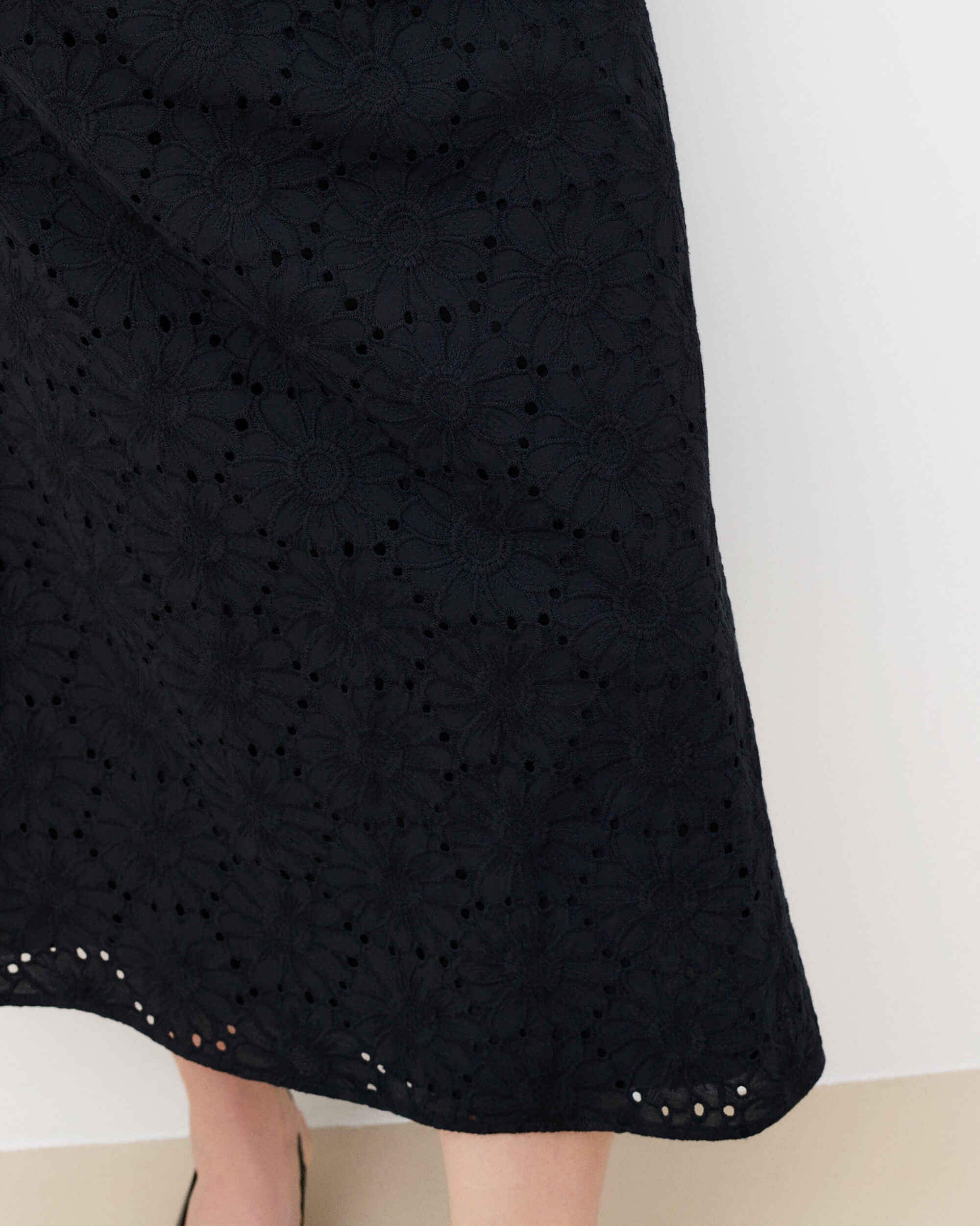 Falda larga con efecto calado - Caroll - Negro Negro-3