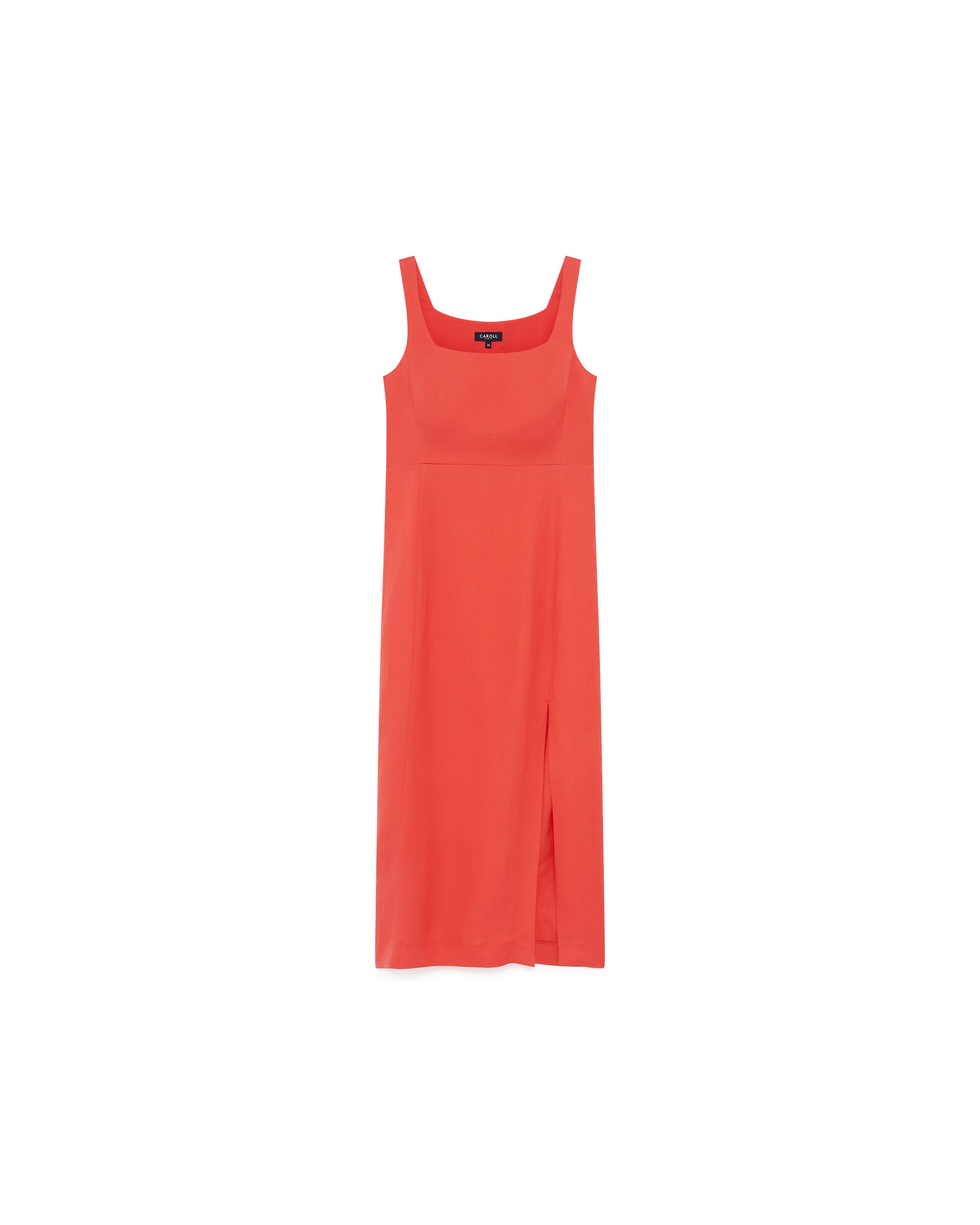 Vestido largo con efecto entallado - Caroll - Rojo Rojo-4