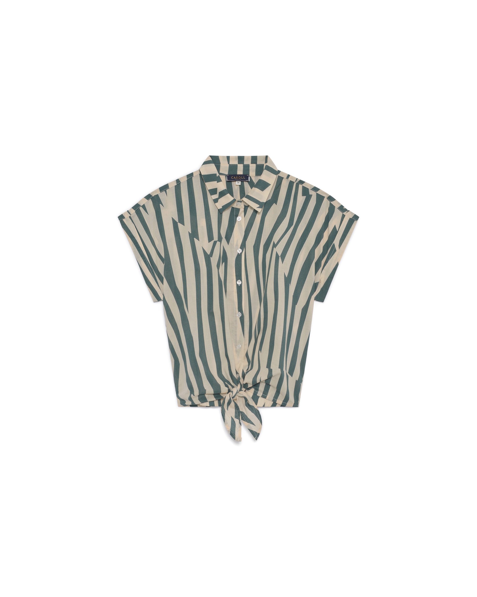 Camisa de mujer con estampado de rayas - Caroll - Turquesa Turquesa-4