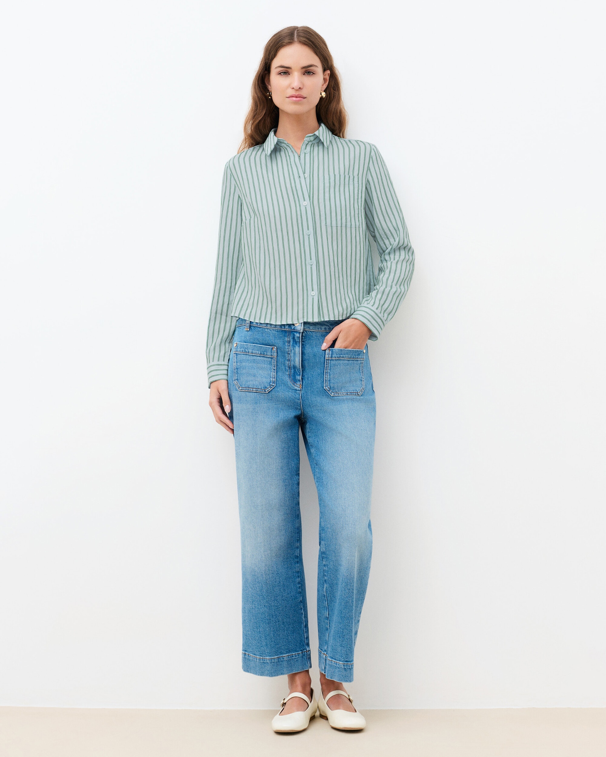 Caroll - Camisa de mujer de mujer con manga larga y estampado de rayas.