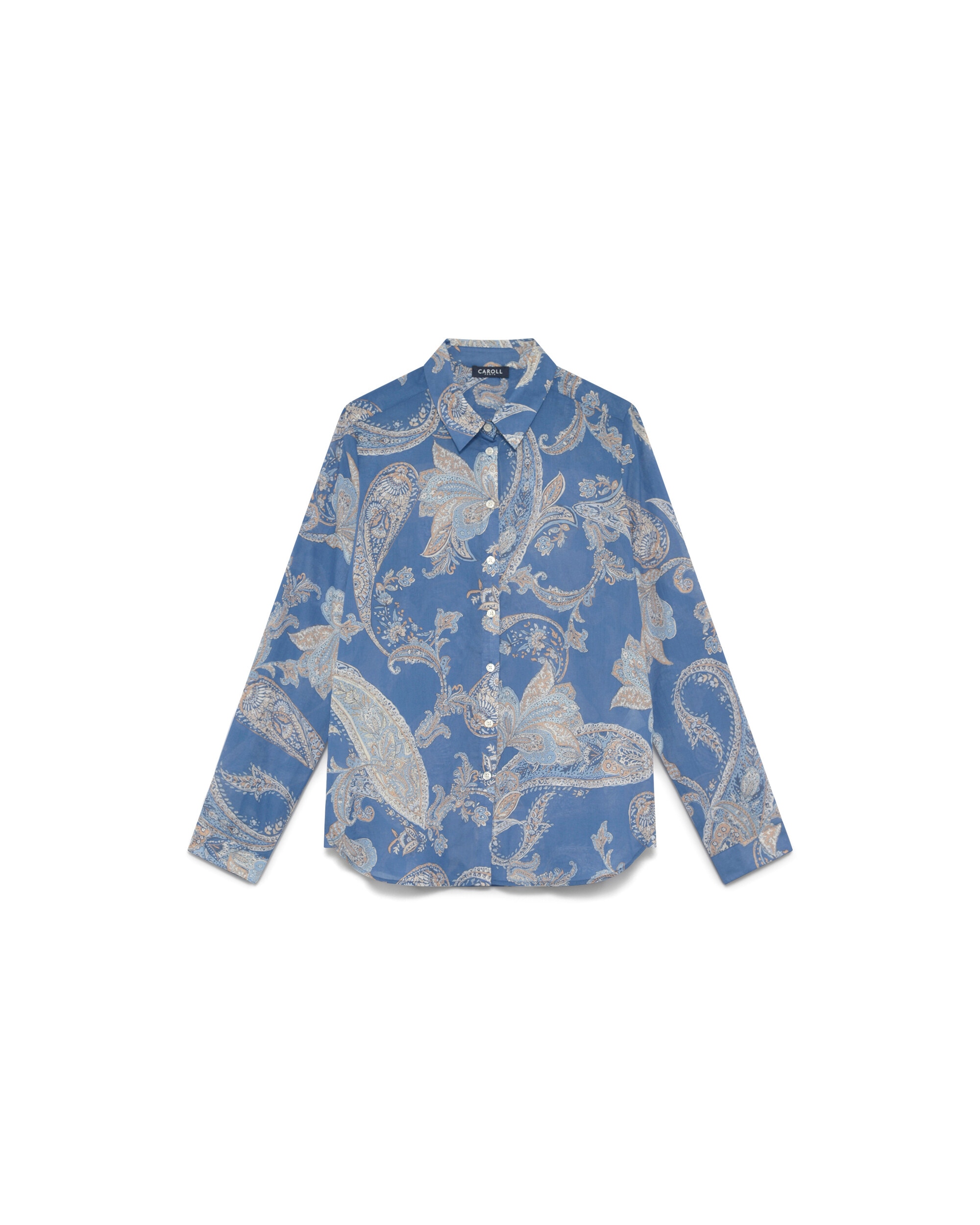 Camisa de mujer con estampado floral - Caroll - Azul marino / Verde Azul marino / Verde-4