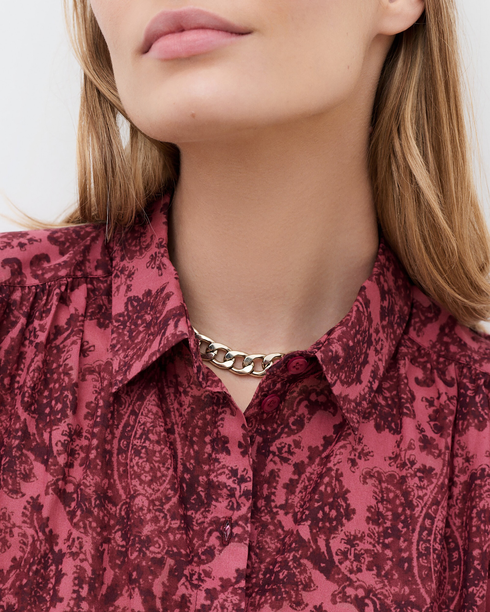 Camisa de mujer con estampado paisley sin mangas - Caroll - Rojo Rojo-3