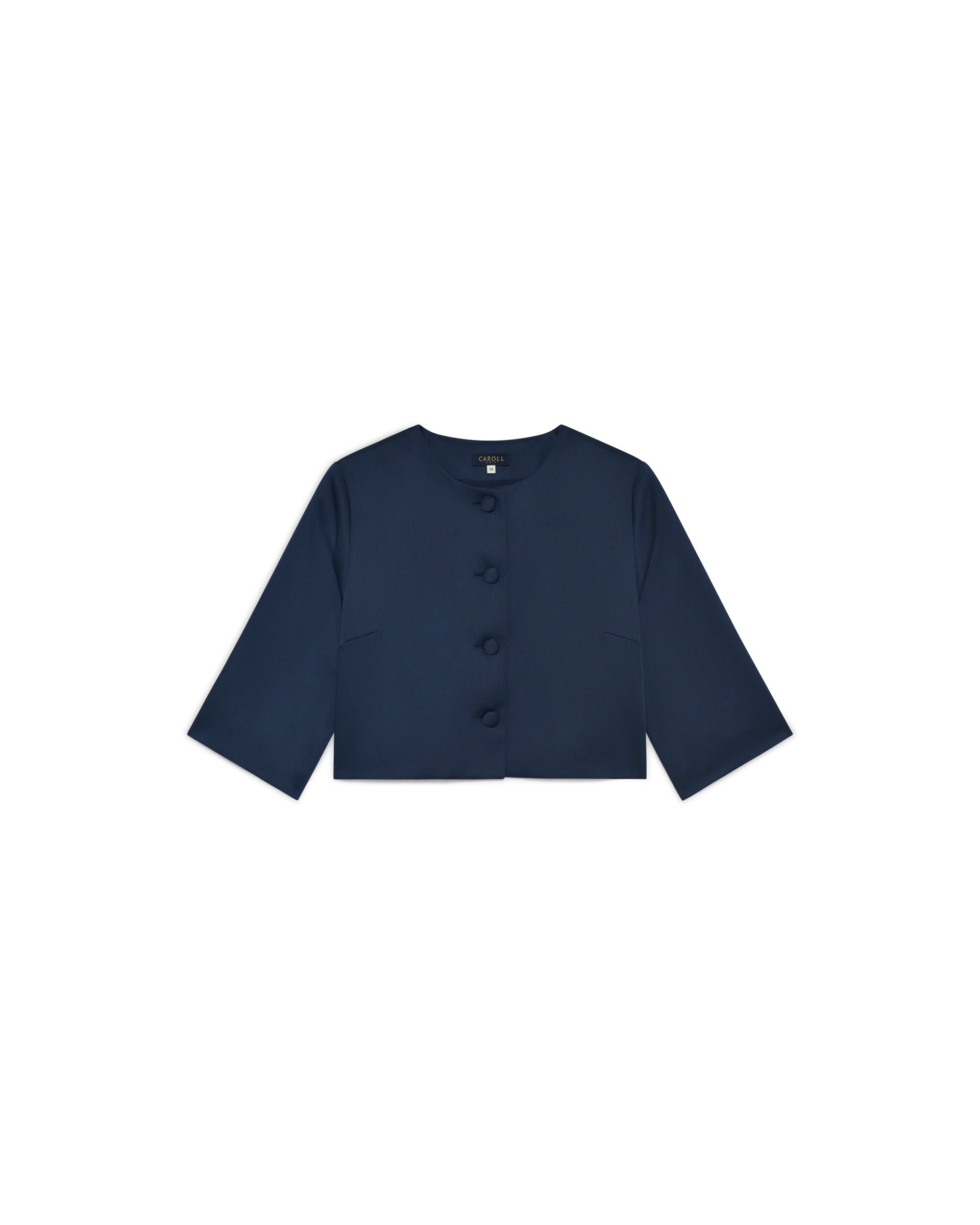 Camisa de mujer de mujer corte crop y manga francesa - Caroll - Azul marino Azul marino-4