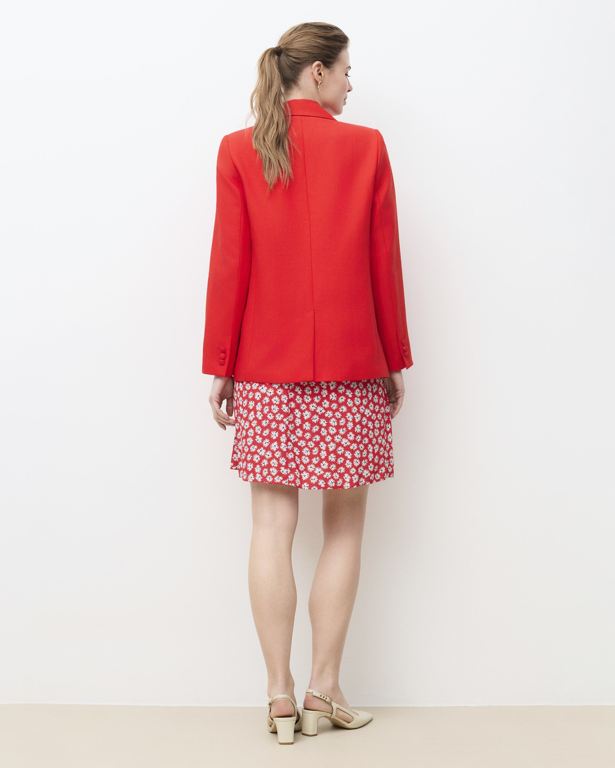 Blazer de mujer con cuello sastre - Caroll - Rojo Rojo-2