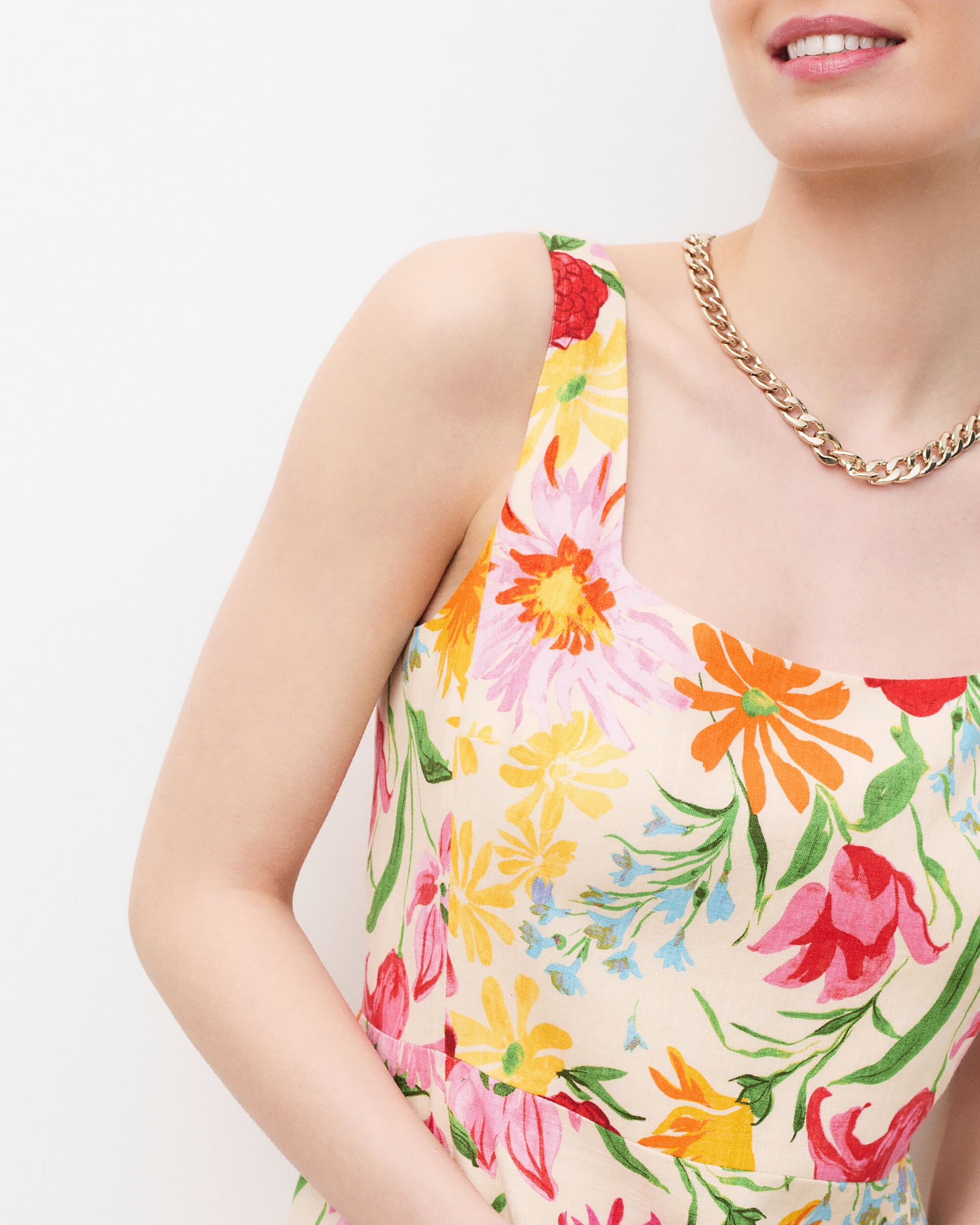 Vestido corto con estampado floral - Caroll - Natural Natural-3
