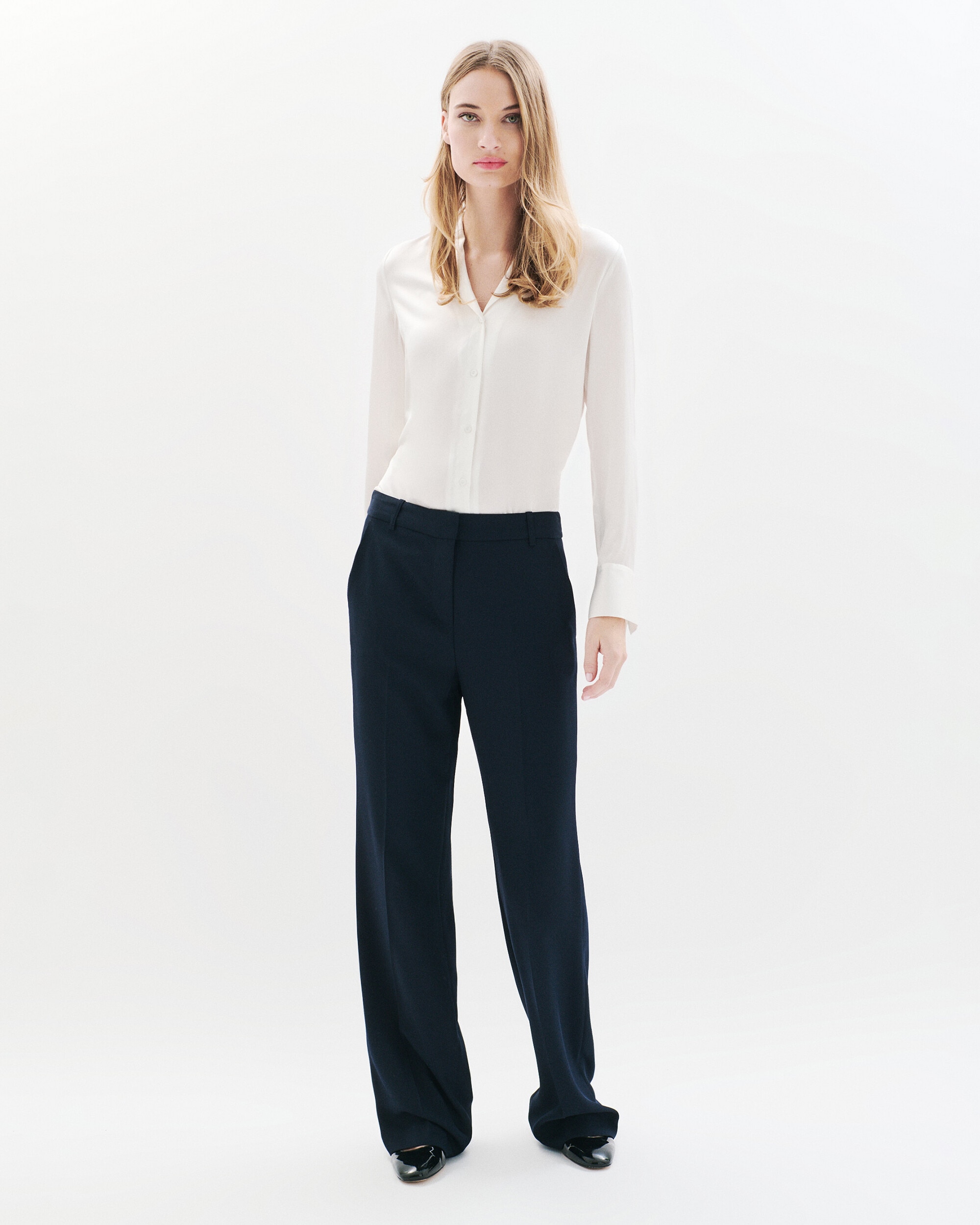 Caroll - Pantalón ancho de mujer con pinzas.