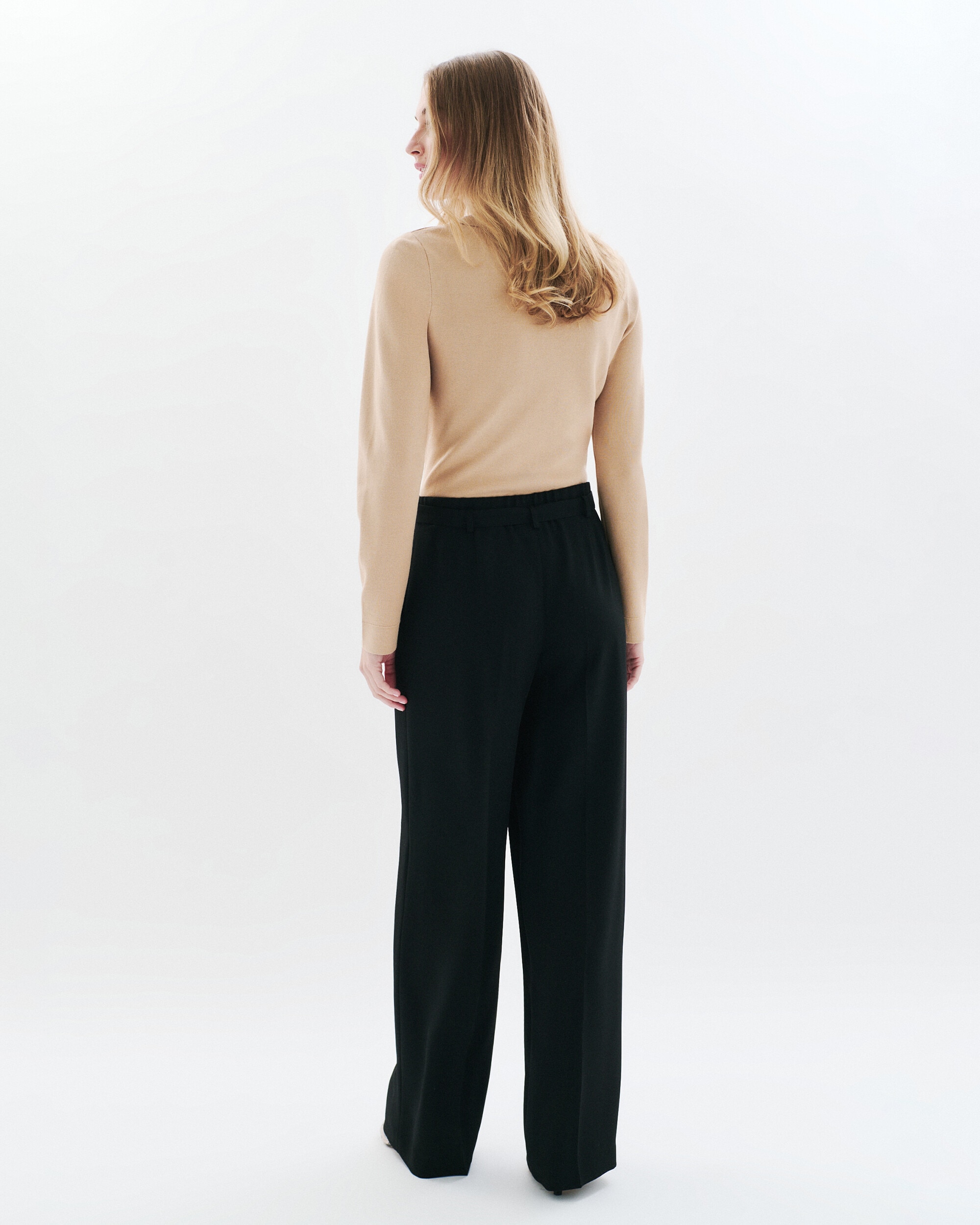Pantalón ancho de mujer con pinzas - Caroll - Negro Negro-2