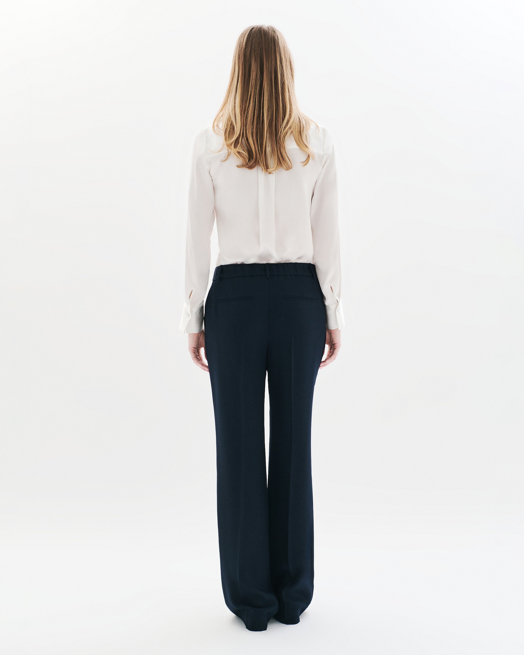 Pantalón ancho de mujer con pinzas - Caroll - Azul marino Azul marino-2