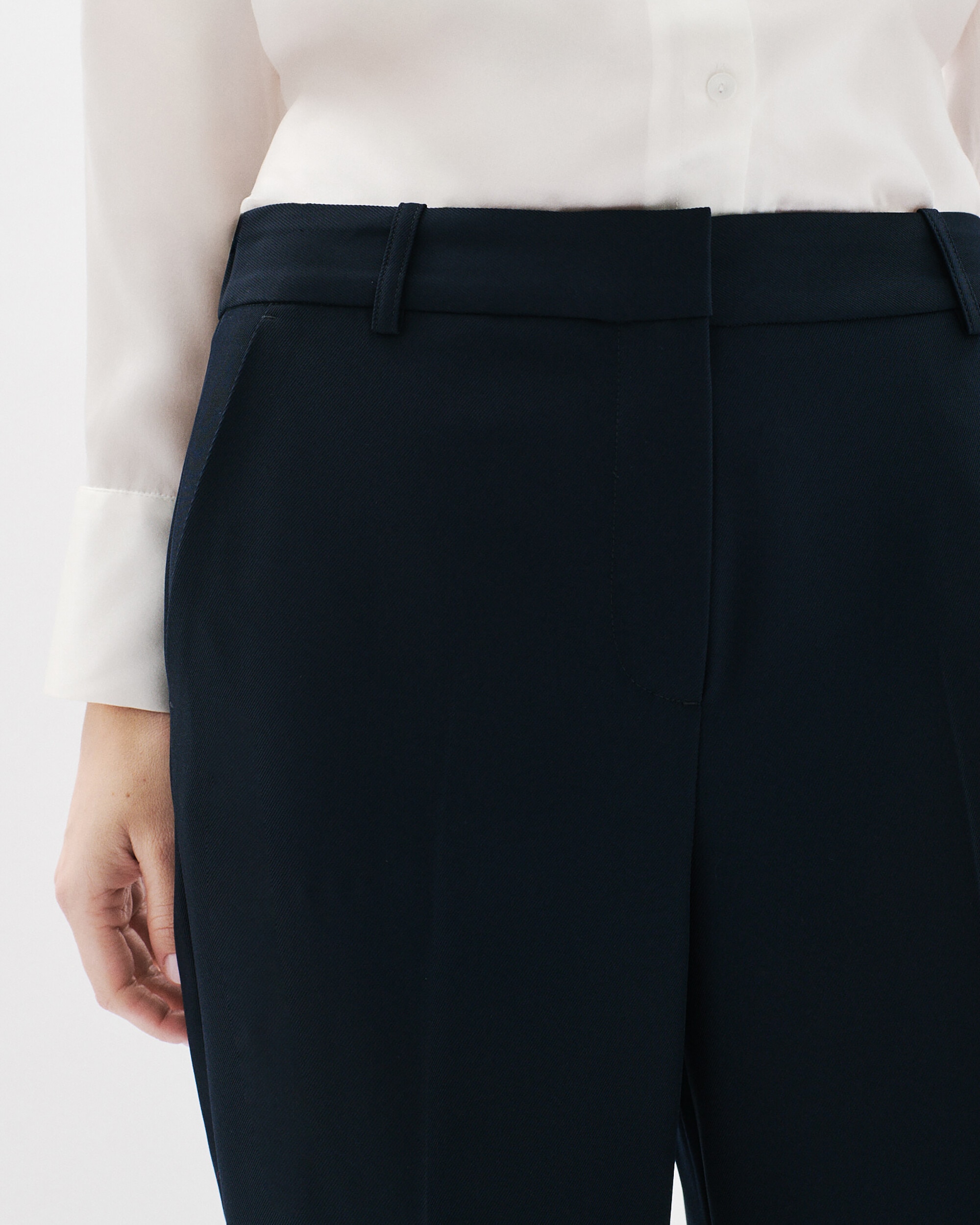 Pantalón ancho de mujer con pinzas - Caroll - Azul marino Azul marino-3