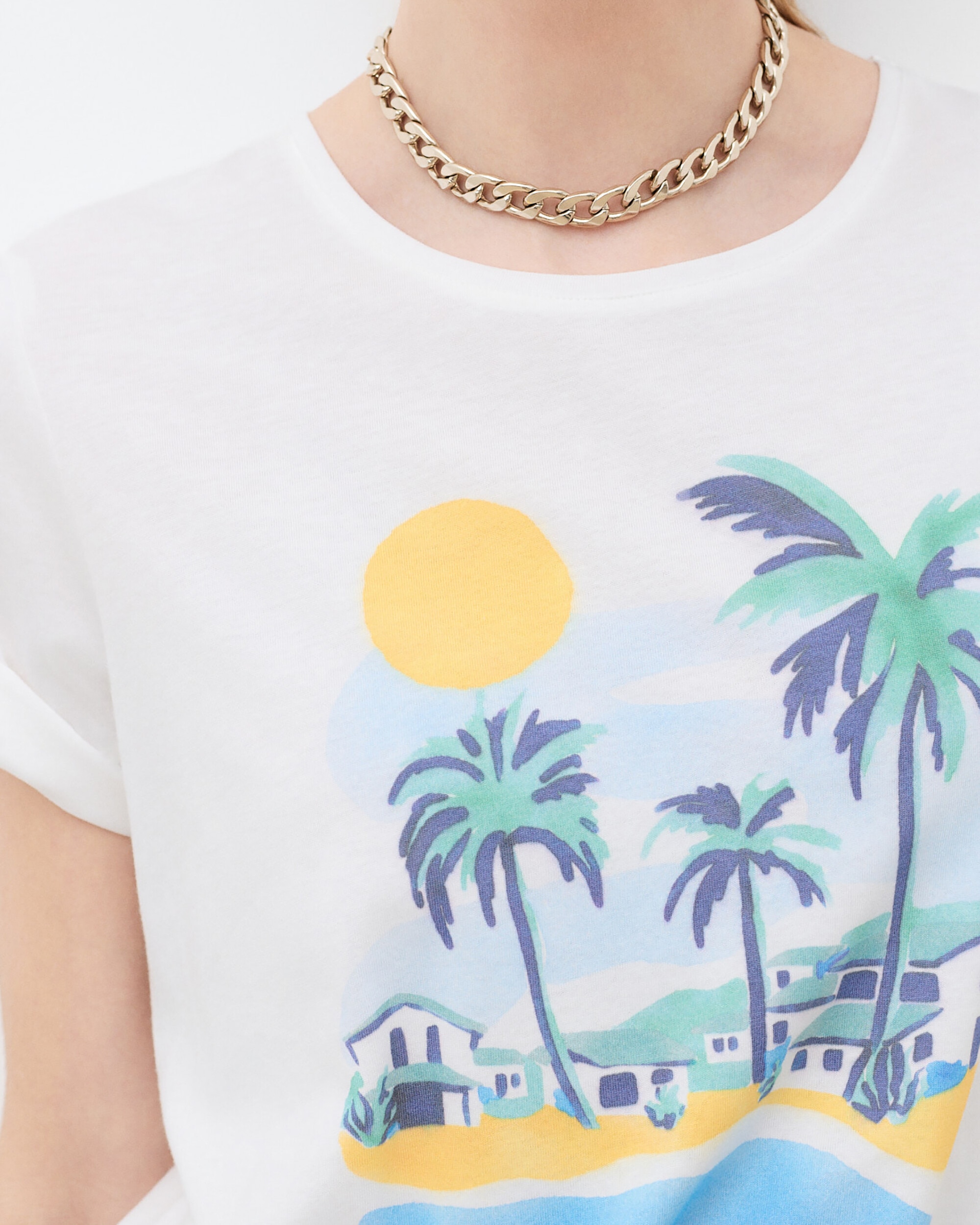 Camiseta de mujer con manga corta y estampado - Caroll - Crudo Crudo-3