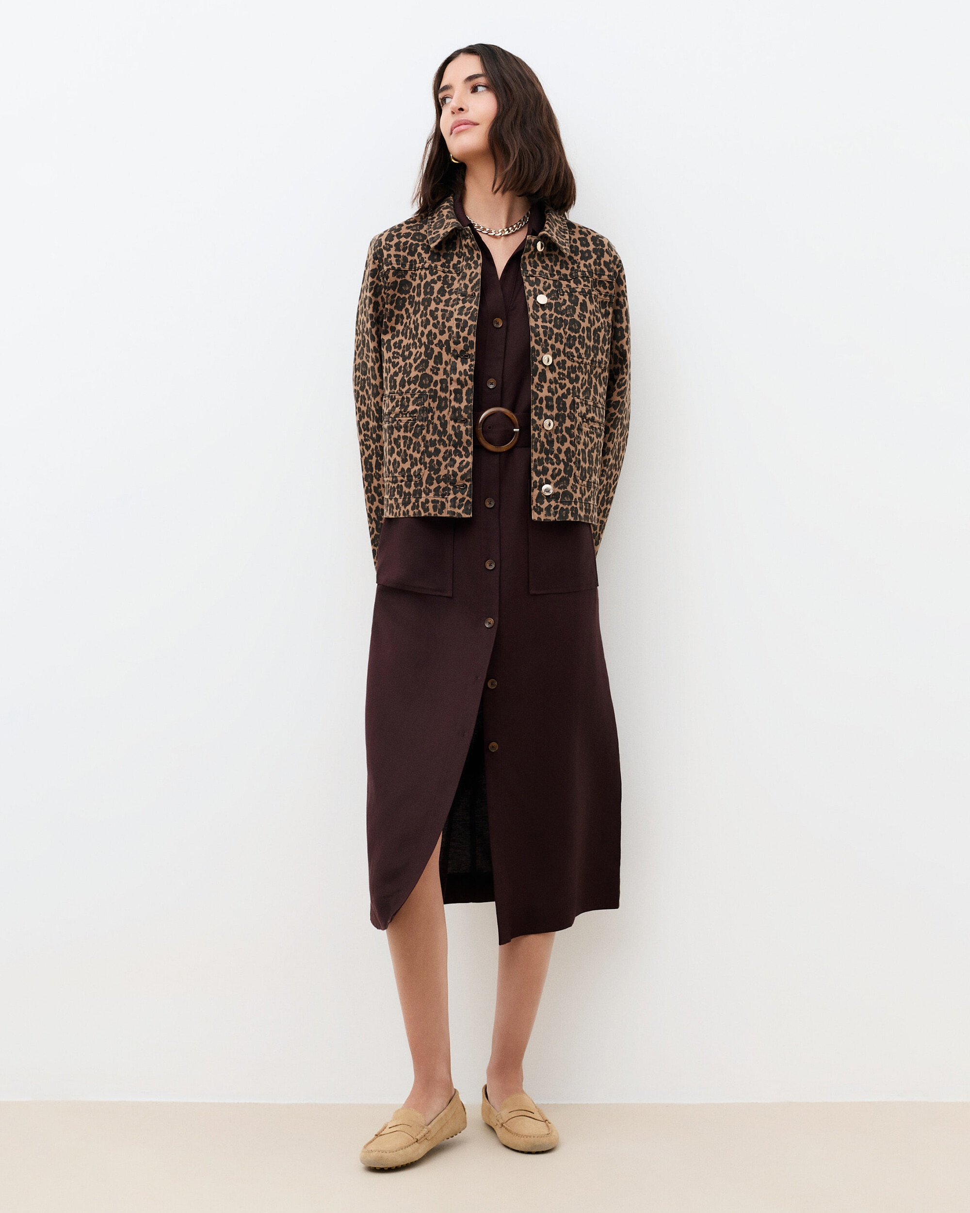 Caroll - Chaqueta de mujer de mujer con bolsillos y estampado animaler.