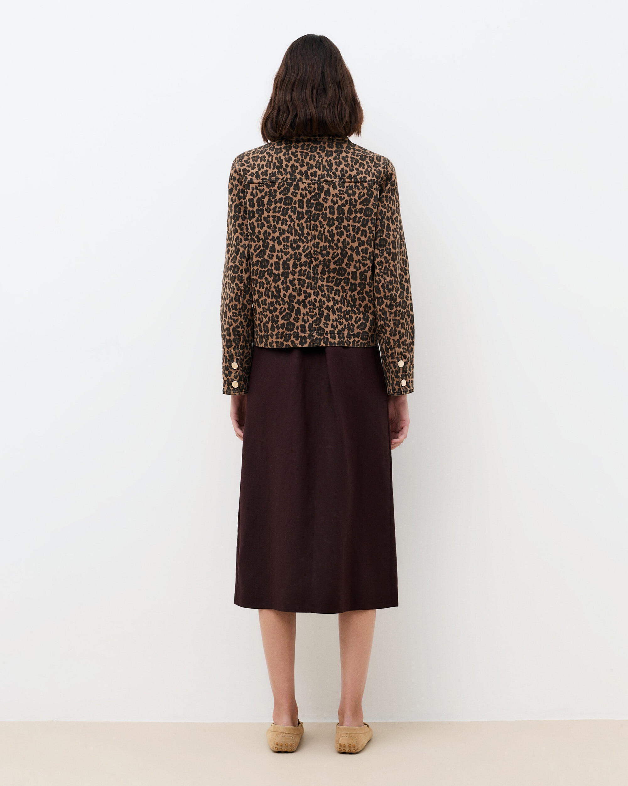 Chaqueta de mujer de mujer con bolsillos y estampado animaler - Caroll - Marrón Marrón-2