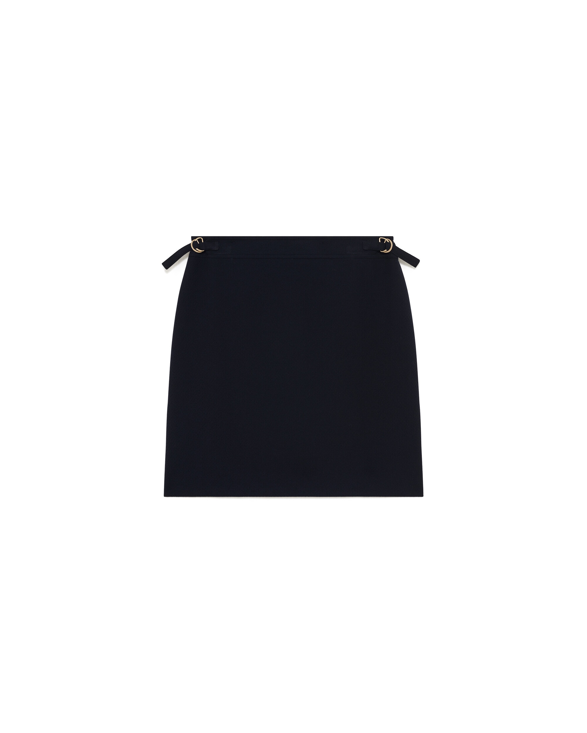 Falda midi de mujer con lana y hebillas - Caroll - Azul Azul-4