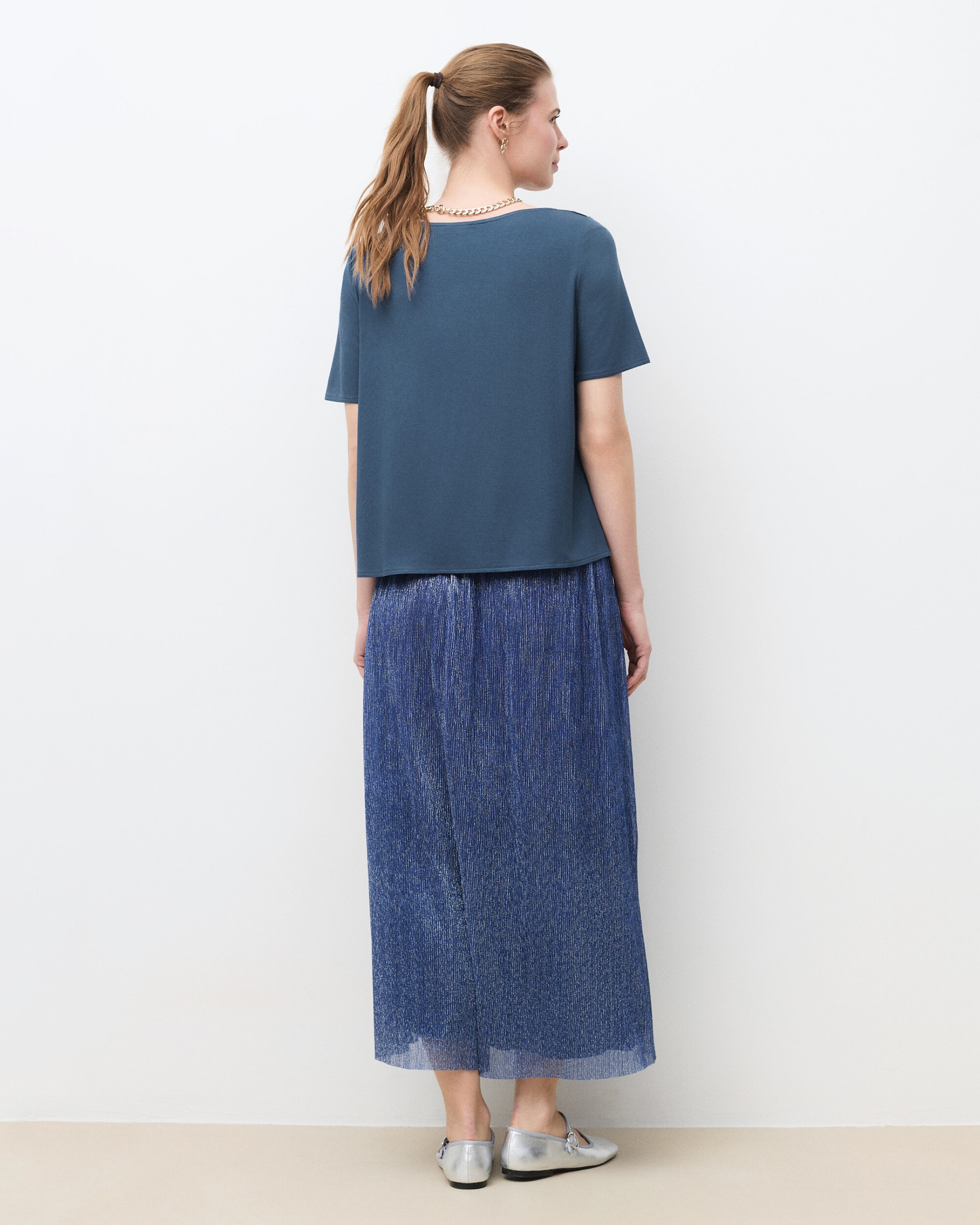 Camiseta de mujer con escote barco y manga corta - Caroll - Azul marino Azul marino-2