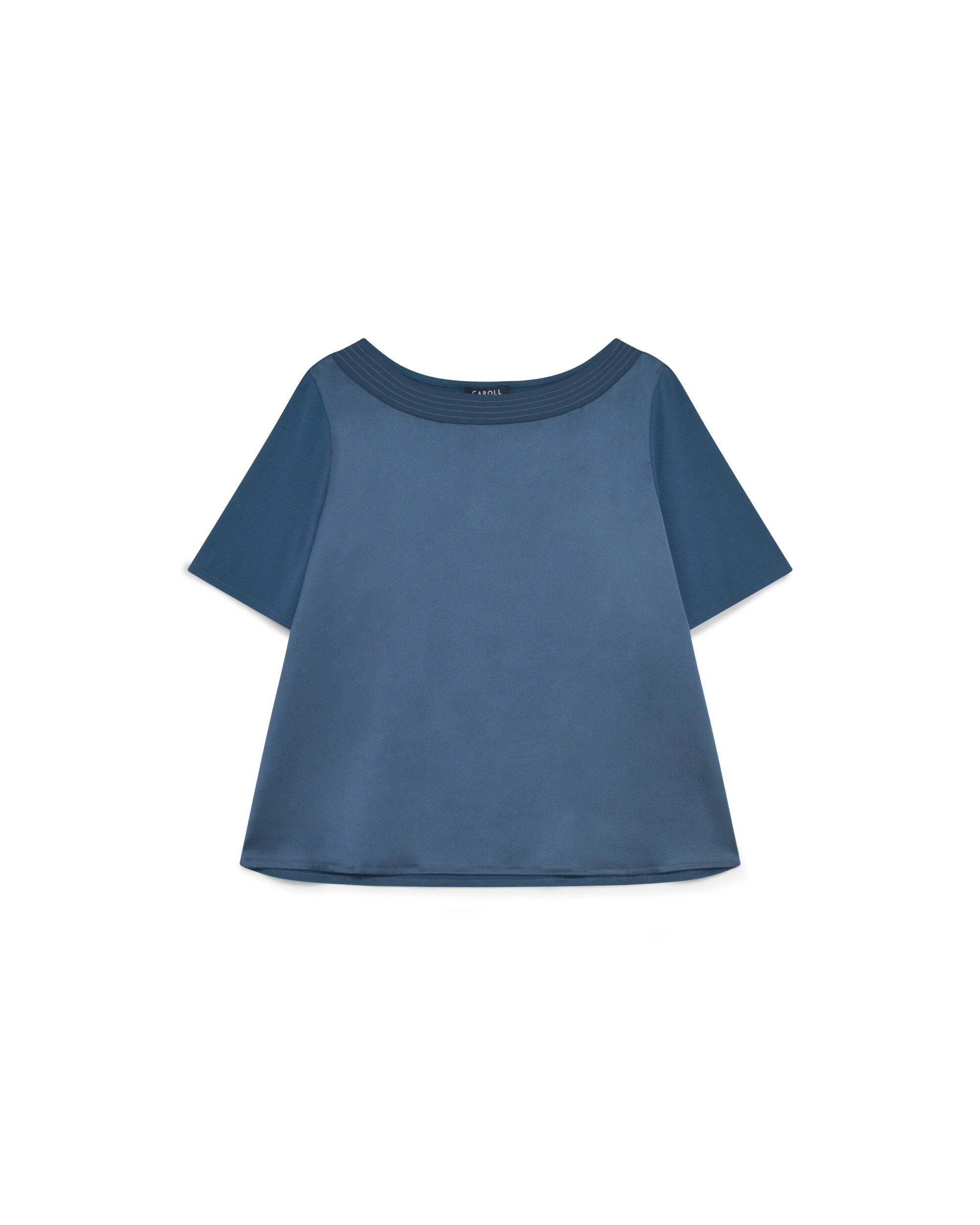 Camiseta de mujer con escote barco y manga corta - Caroll - Azul marino Azul marino-4
