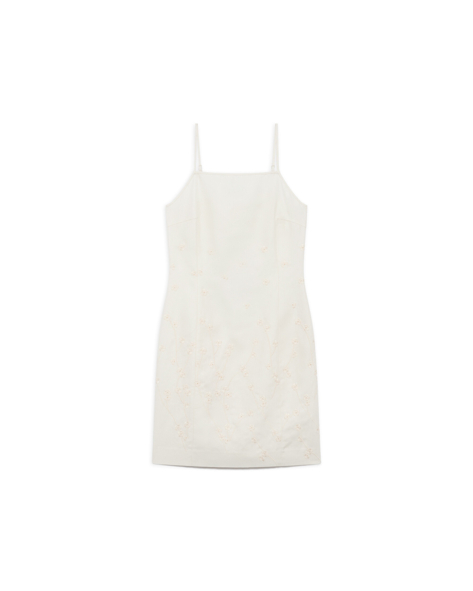 Vestido corto con tirantes en lino - Caroll - Beige Beige-4