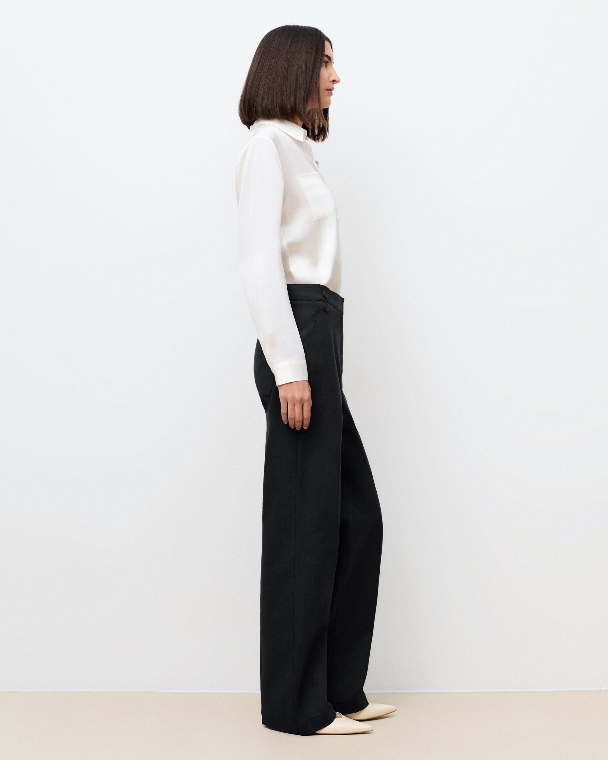 Caroll - Pantalón ancho de mujer con tiro alto.