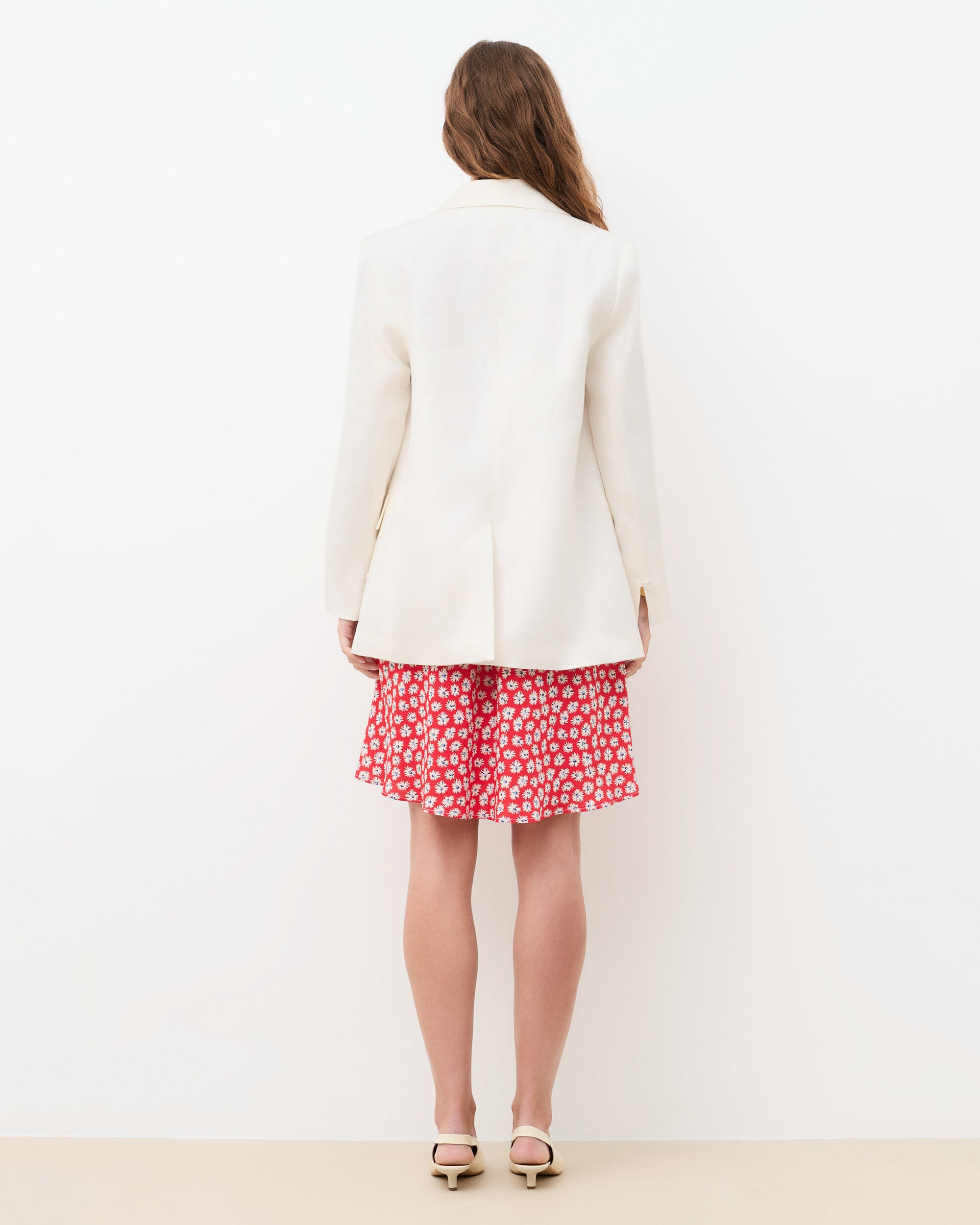 Blazer de mujer con bolsillos italianos en lino - Caroll - Blanco Blanco-2