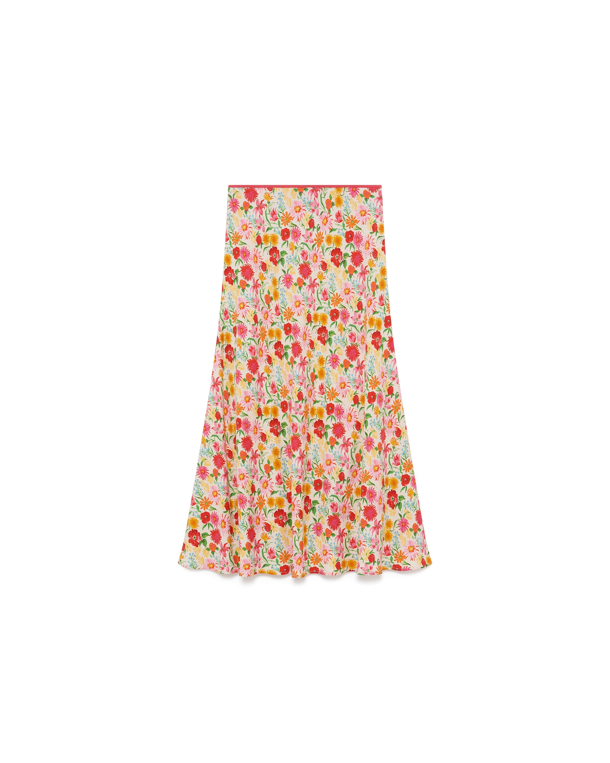 Falda larga con con estampado floral - Caroll - Multicolor Multicolor-4