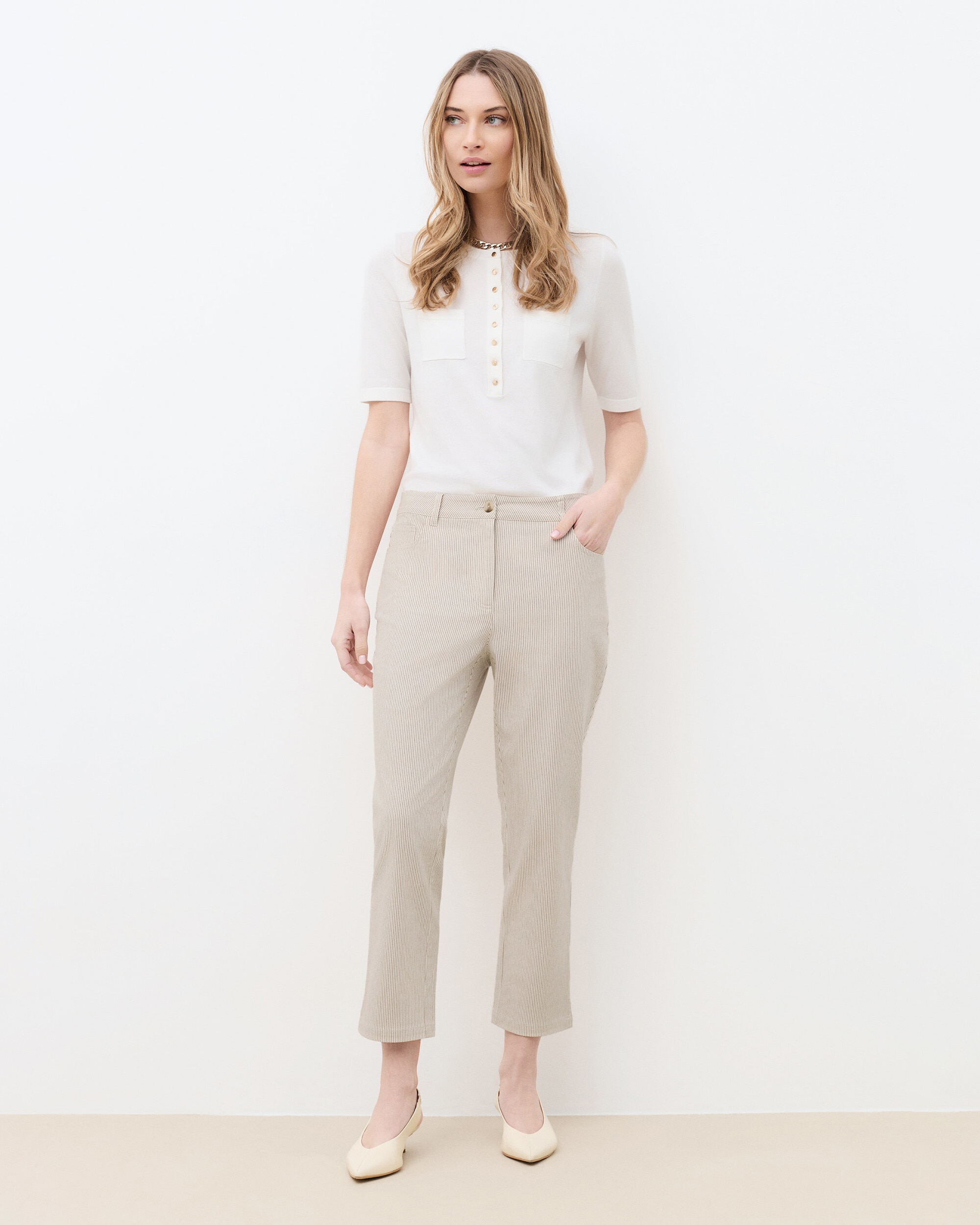 Pantalón de mujer corte skinny tobillero - Caroll - Beige Beige-1