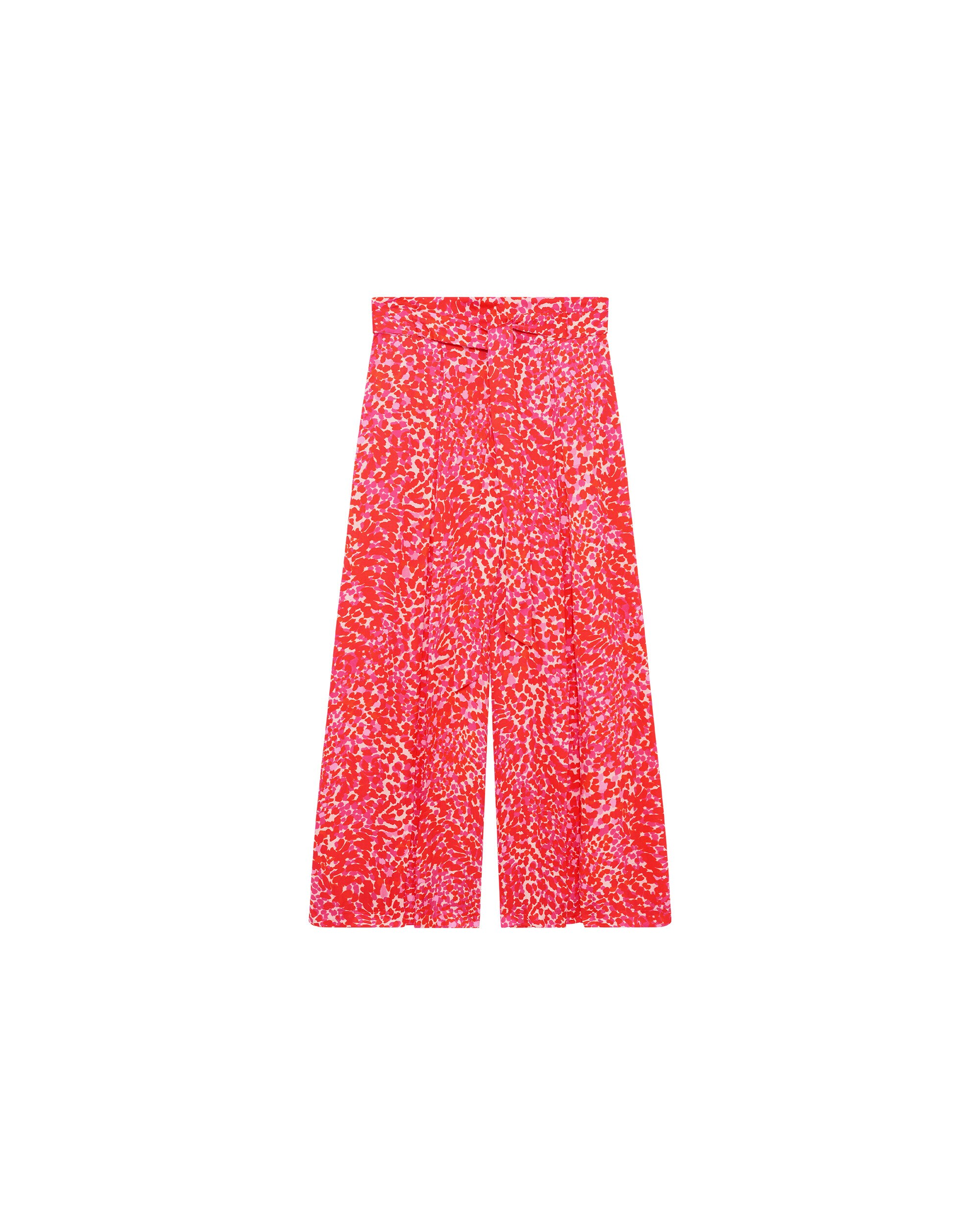 Pantalón ancho de mujer con estampado floral - Caroll - Rosa Rosa-4