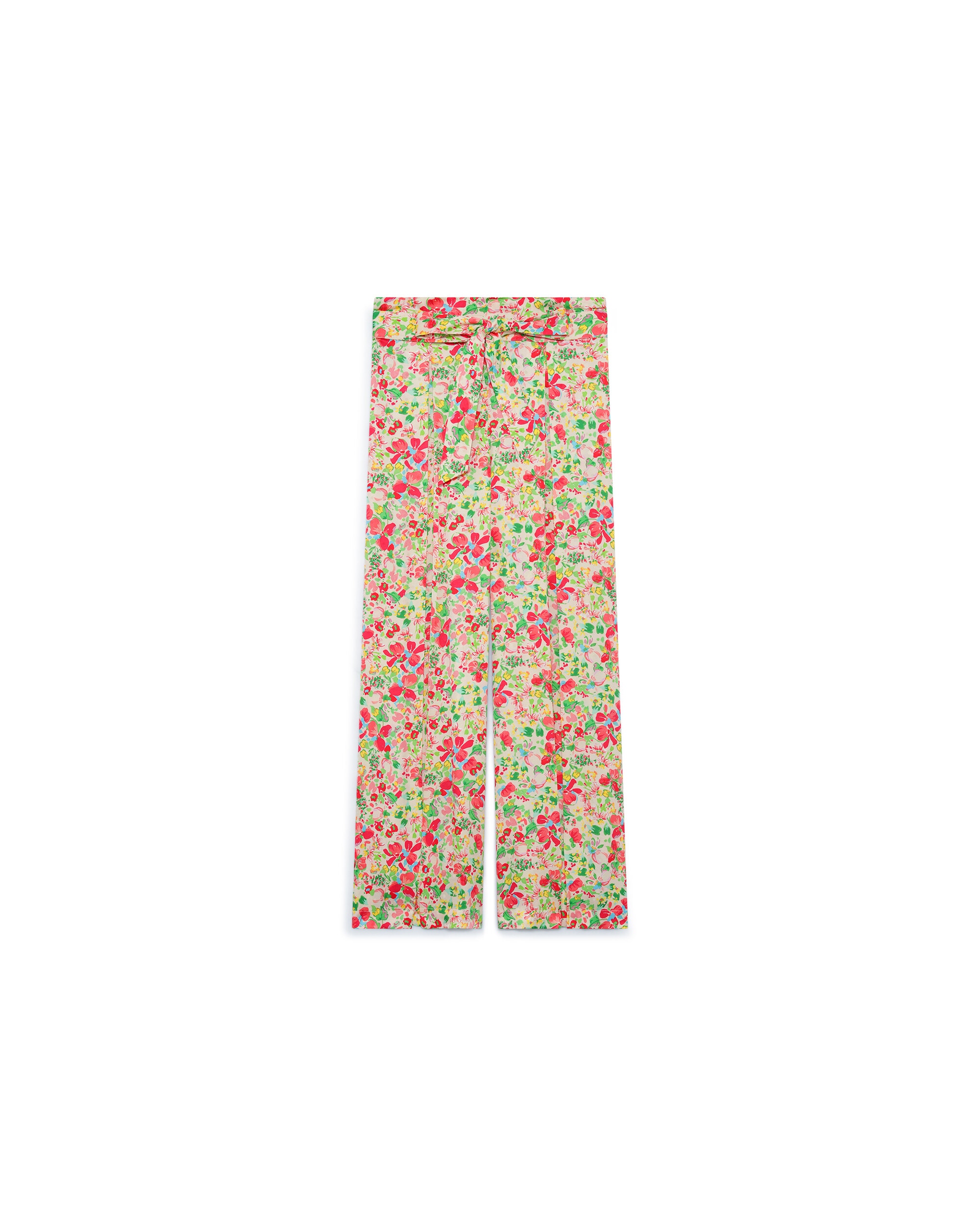 Pantalón ancho de mujer con estampado floral - Caroll - Natural Natural-4