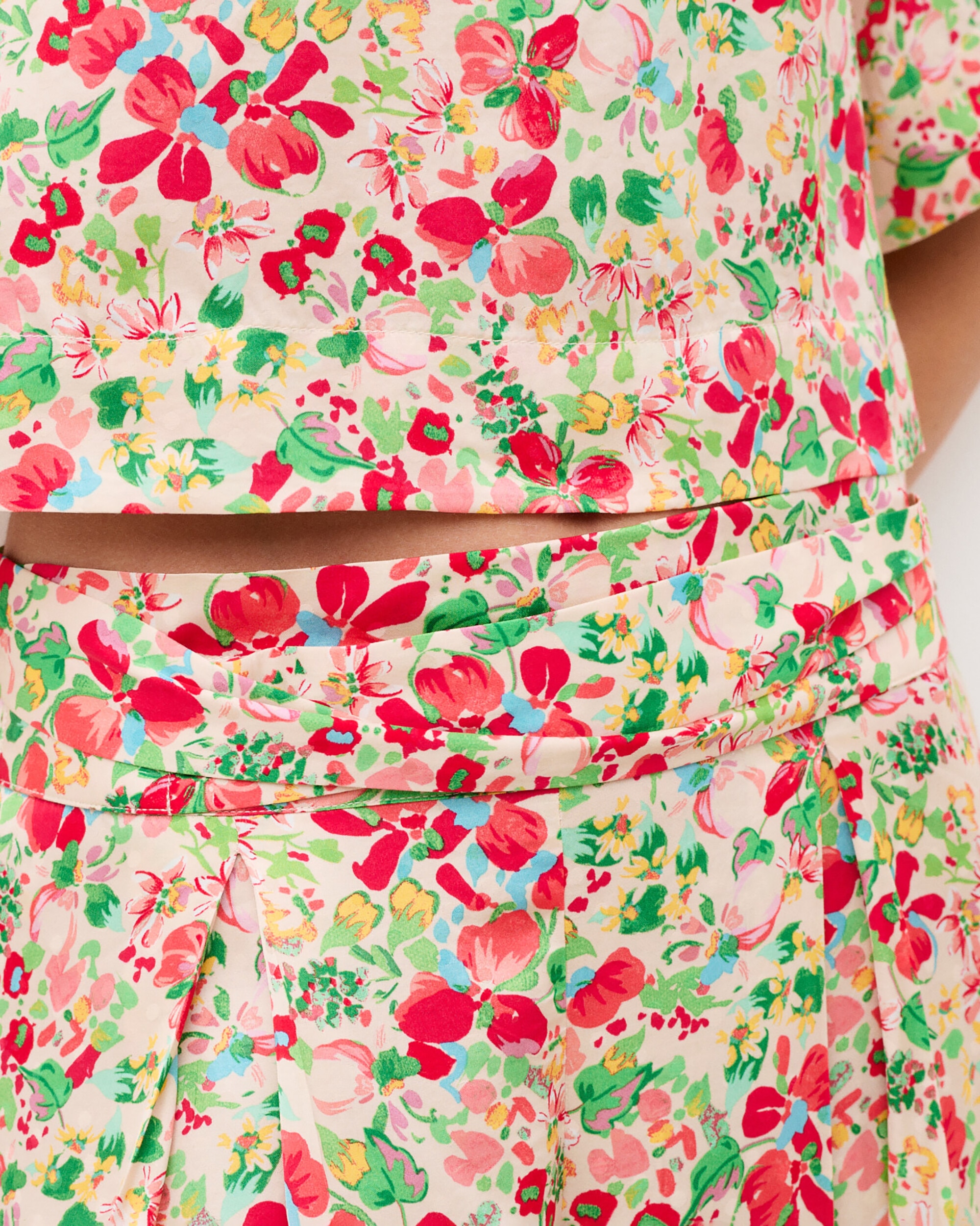 Pantalón ancho de mujer con estampado floral - Caroll - Natural Natural-3