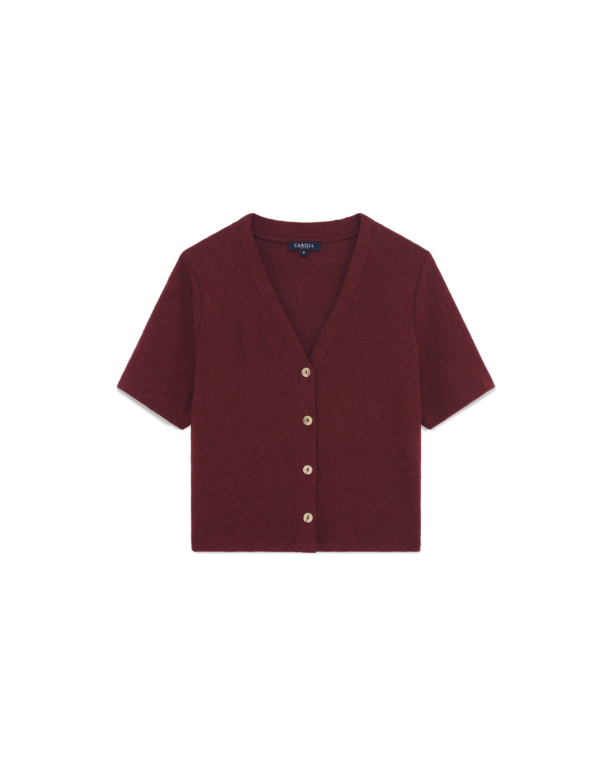 Imagen 4 de Camisa de mujer con manga corta - Caroll - Burdeos Burdeos