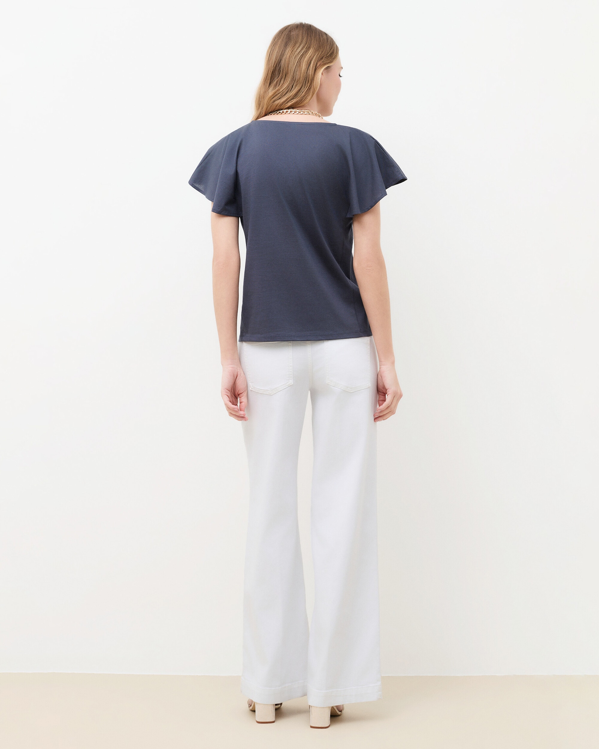 Camiseta de mujer con escote pico - Caroll - Azul antracita Azul antracita-2