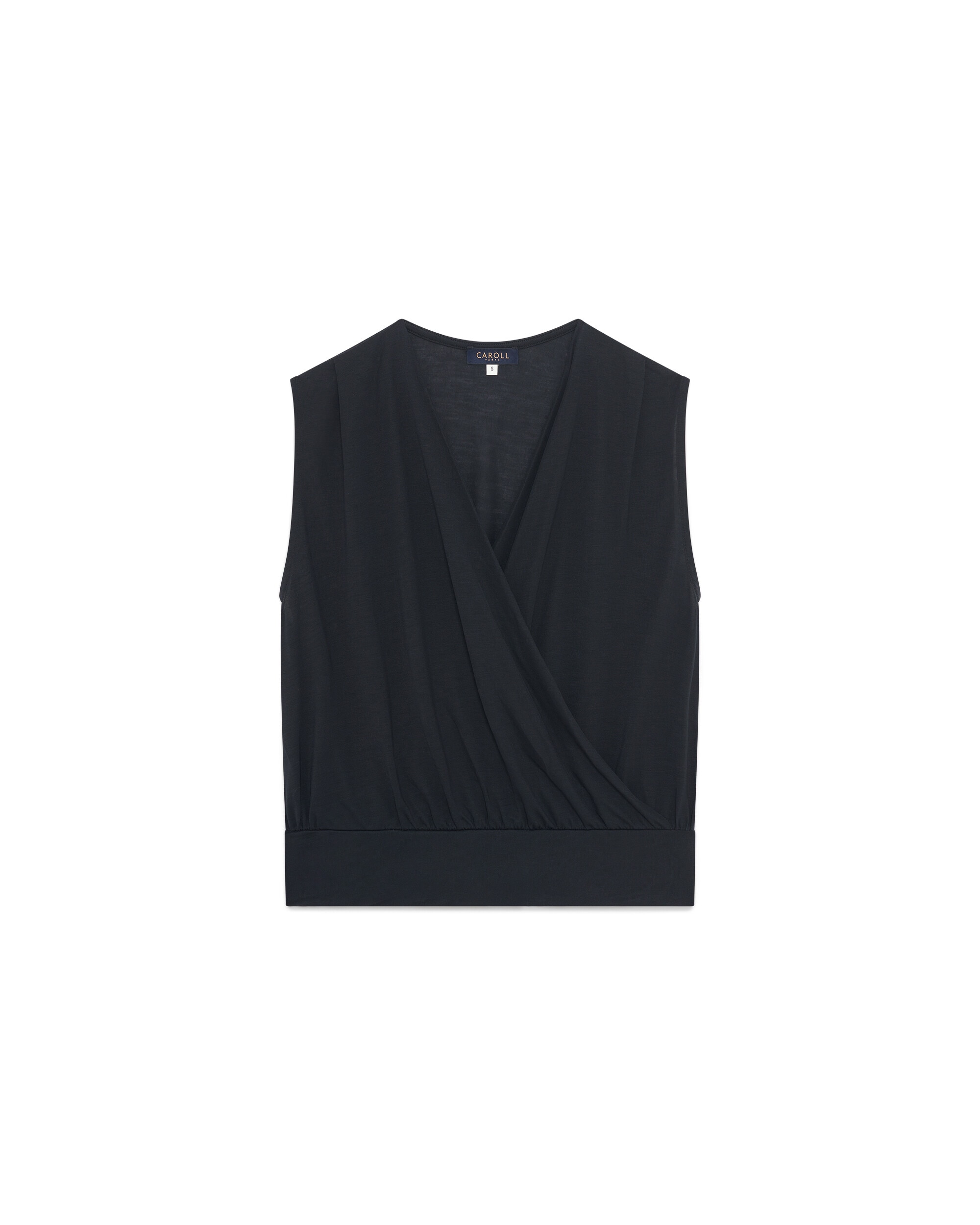 Camiseta de mujer sin mangas con escote pico - Caroll - Negro Negro-4
