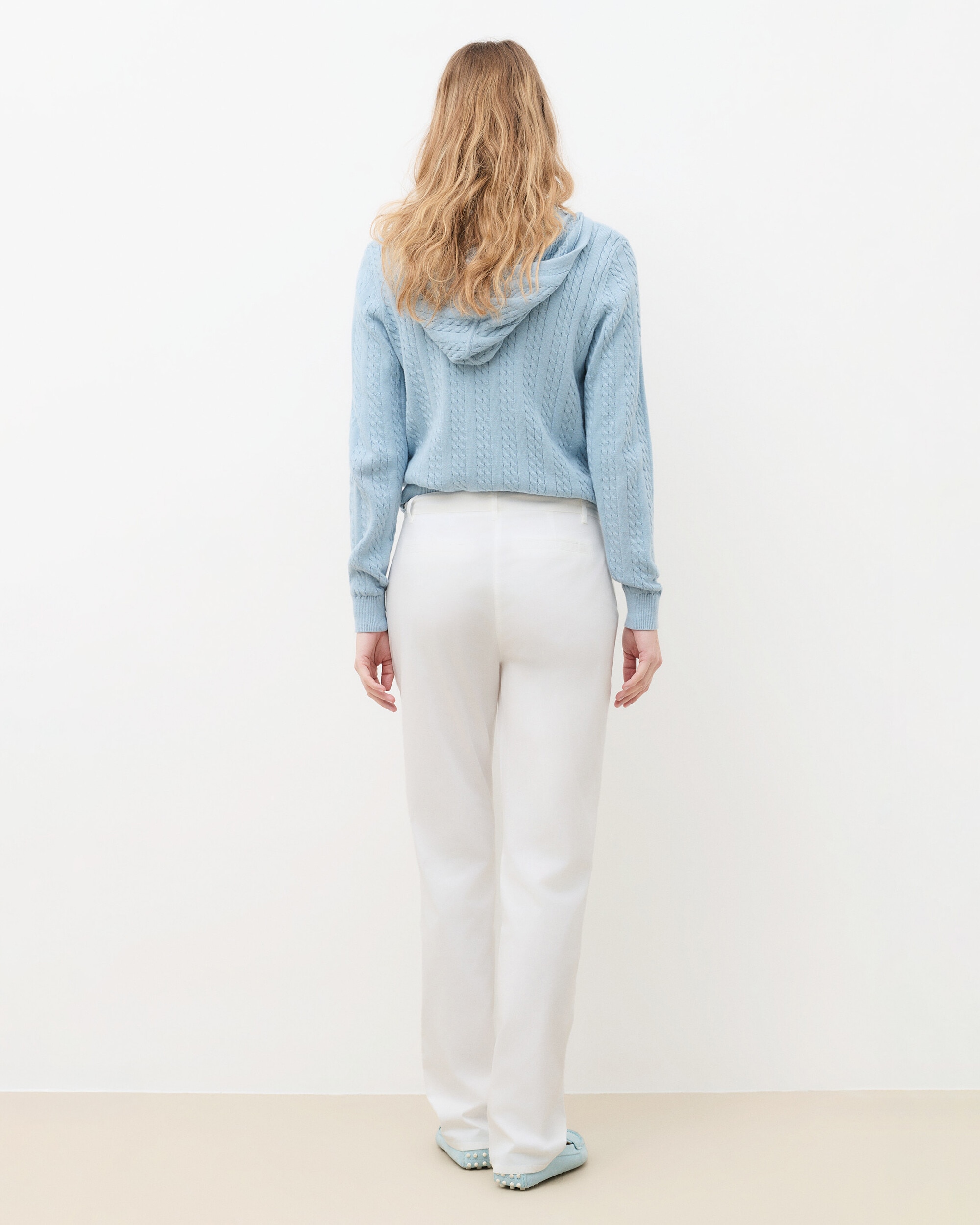 Pantalón de mujer corte recto con botones a contraste - Caroll - Crudo Crudo-2