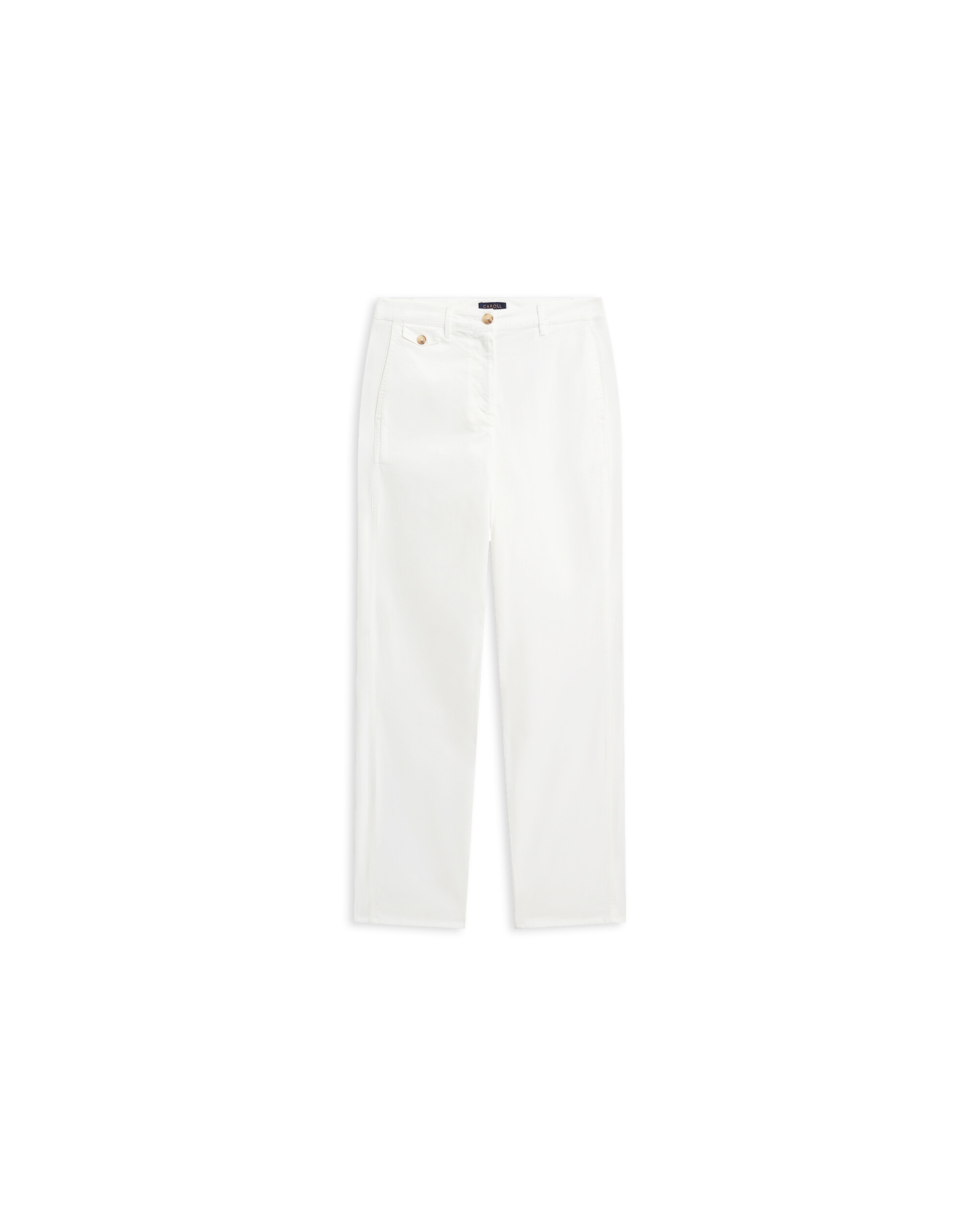 Pantalón de mujer corte recto con botones a contraste - Caroll - Crudo Crudo-4