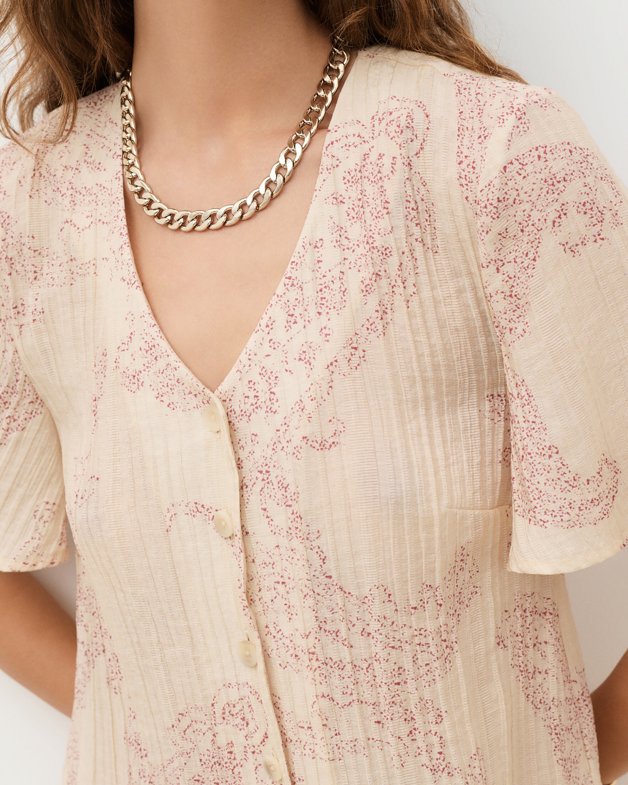 Camisa de mujer corte crop con bordados - Caroll - Crudo Crudo-3