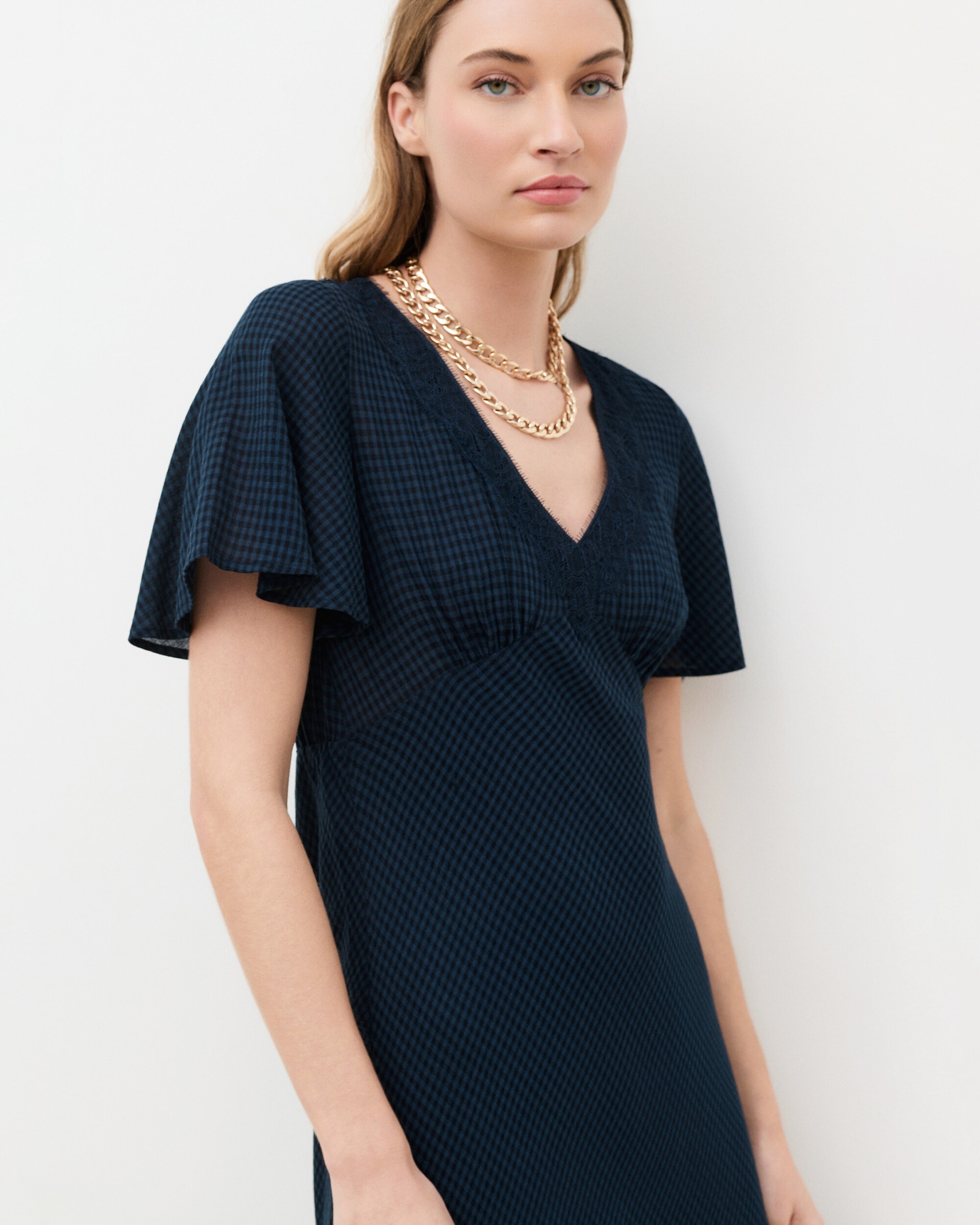 Vestido largo con detalles en encaje revisar foto - Caroll - Azul Azul-3