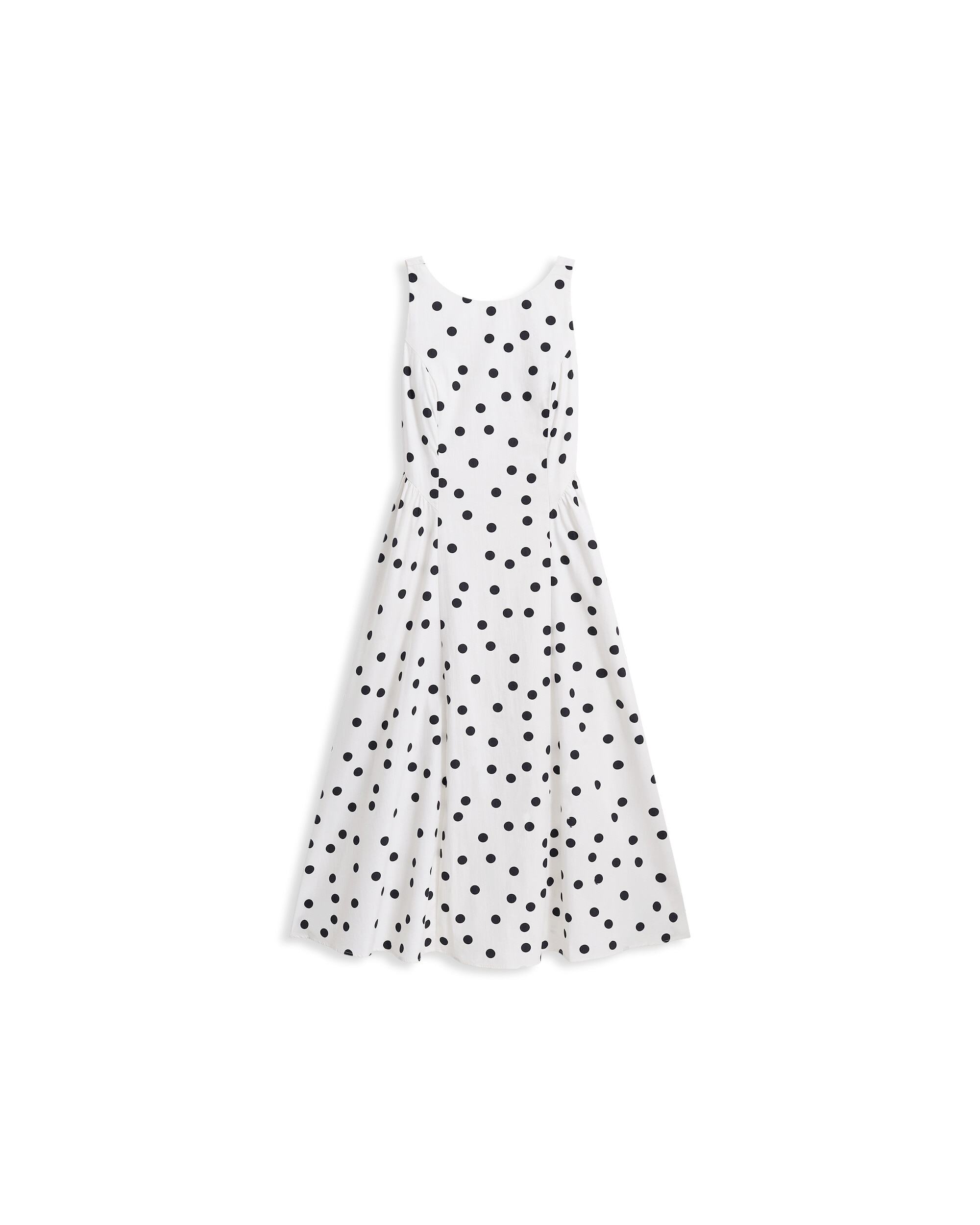 Vestido largo sin mangas con estampado de lunares - Caroll - Crudo Crudo-4