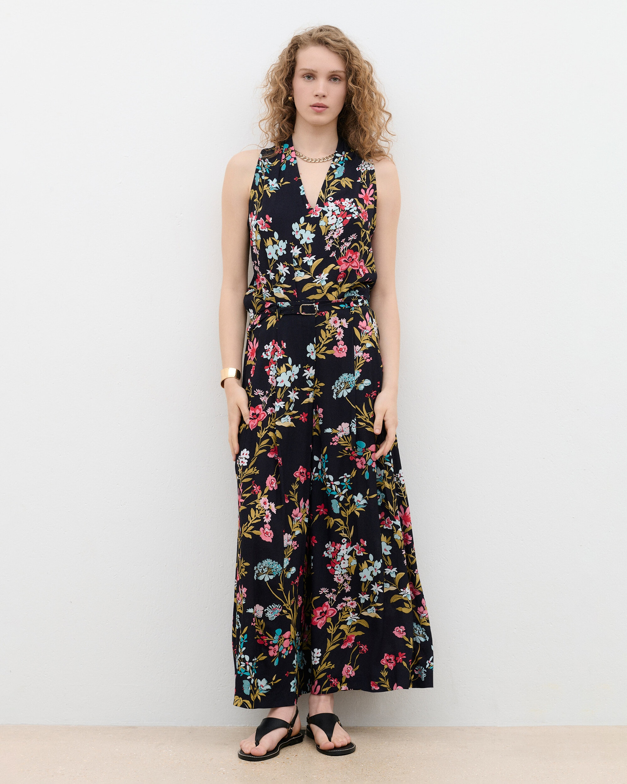 Caroll - Blusa de mujer sin mangas con estampado floral.