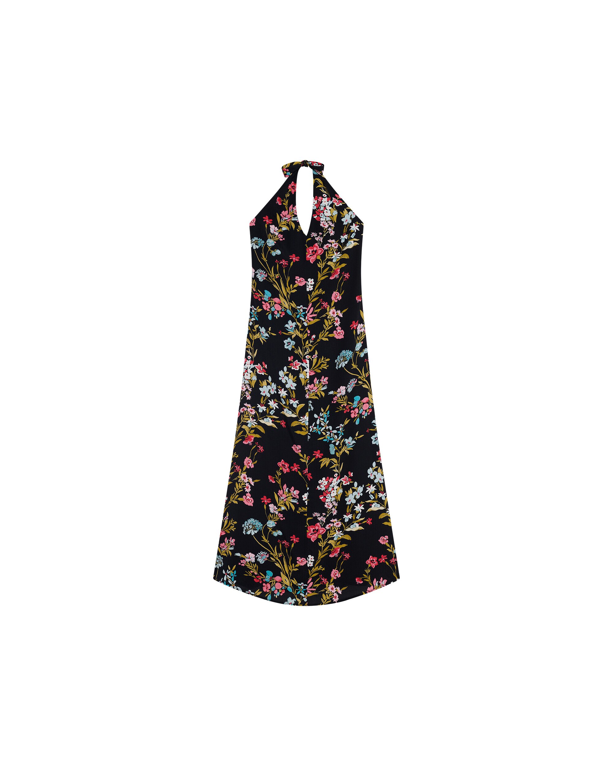 Vestido largo con tirantes y estampado floral - Caroll - Negro Negro-4