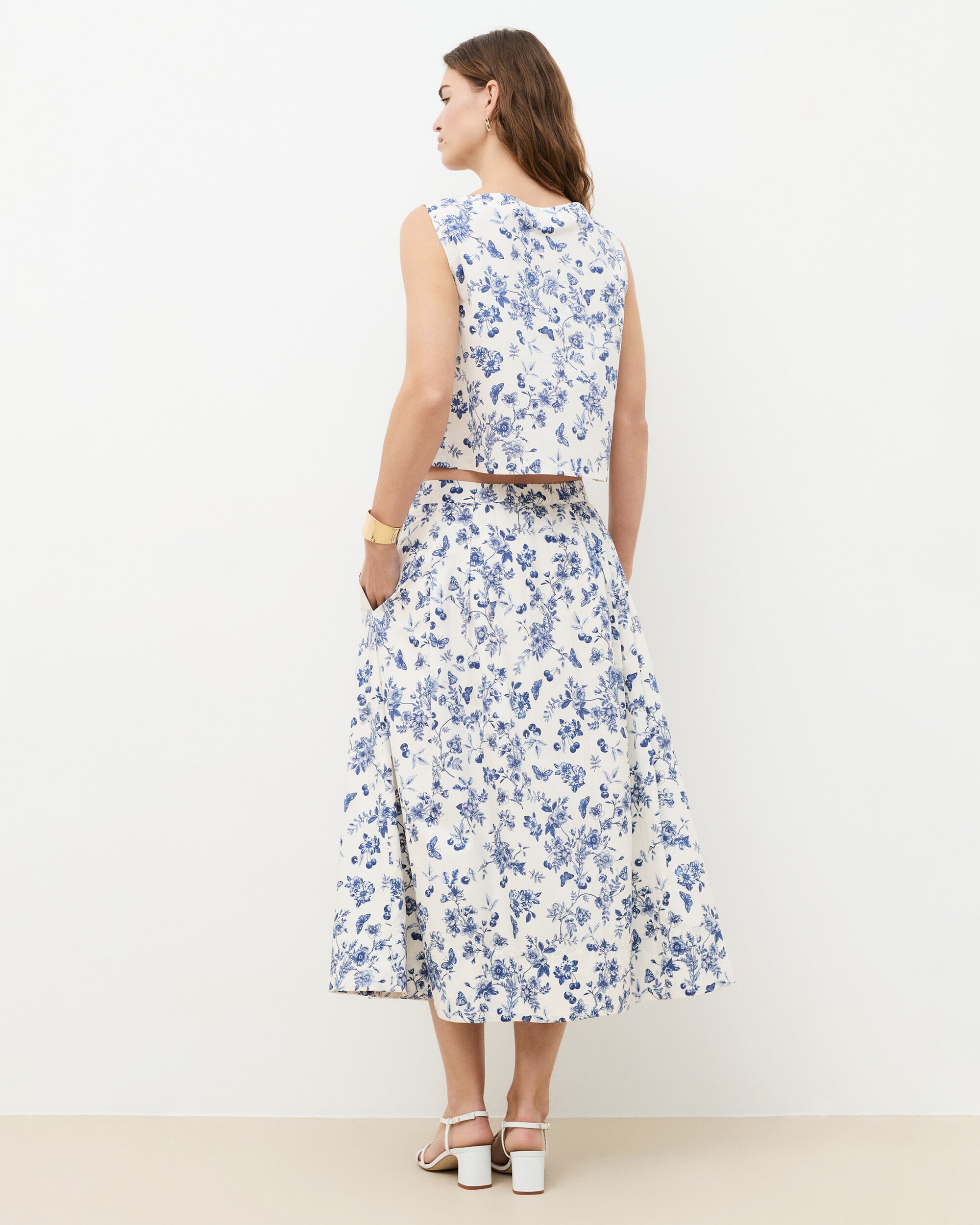 Top crop de mujer con estampado floral - Caroll - Crudo Crudo-2