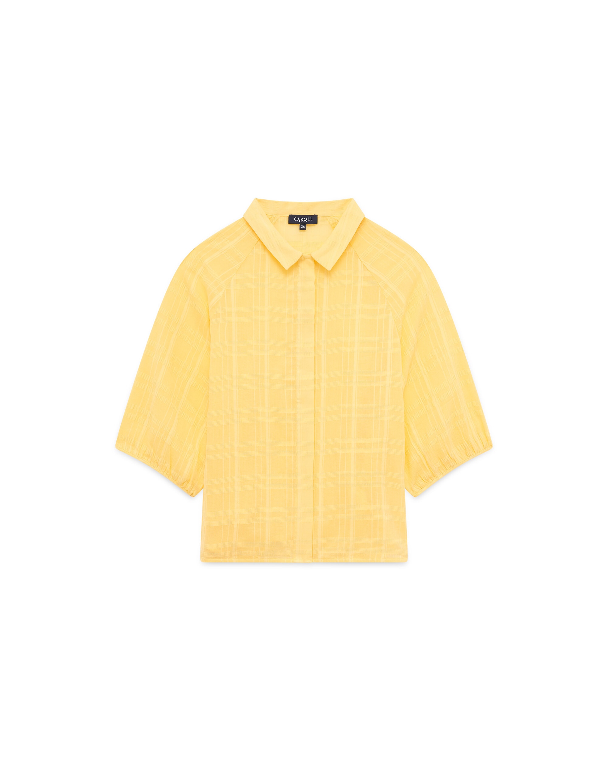 Blusa de mujer con estampado de cuadros - Caroll - Amarillo Amarillo-4